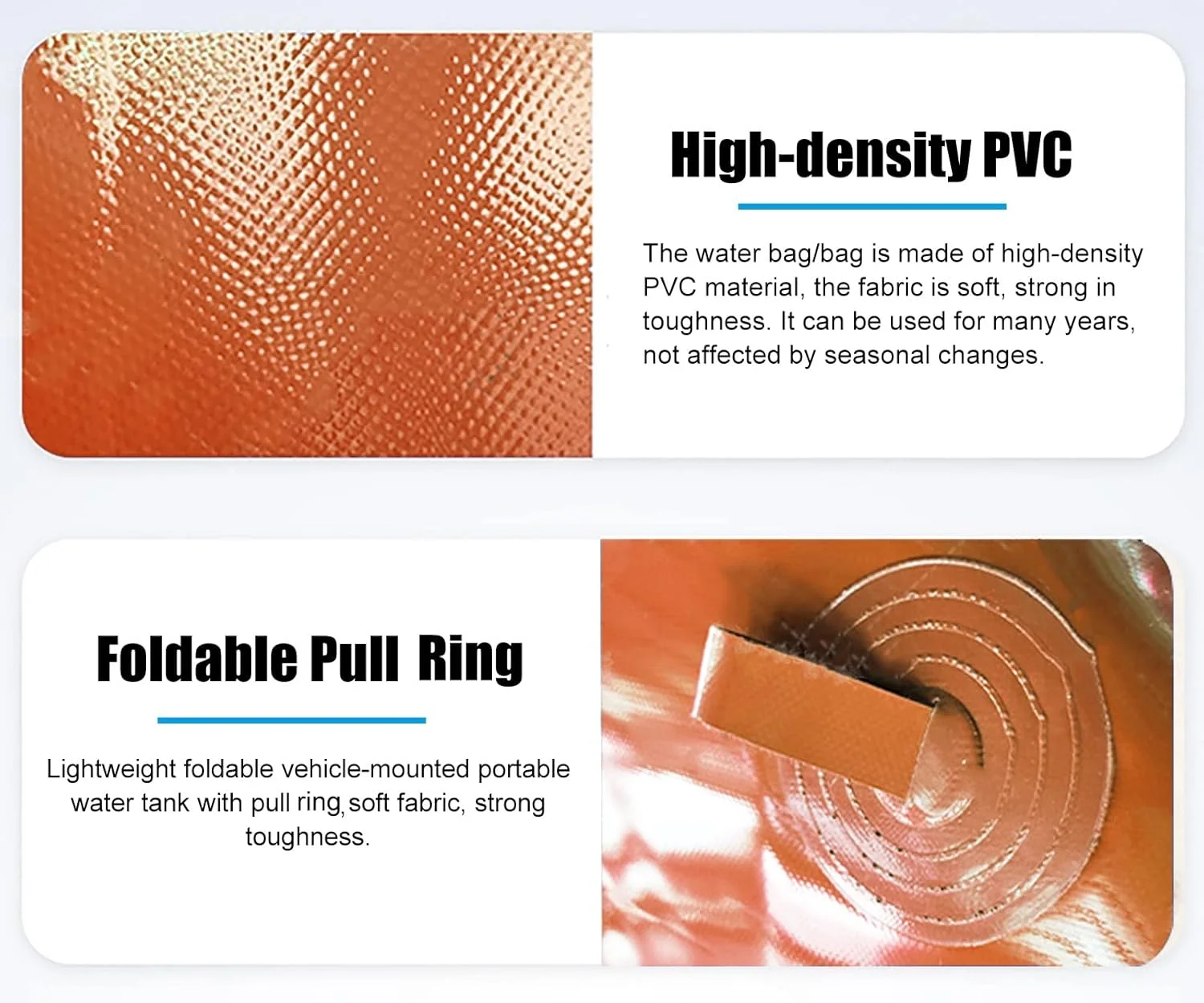 مخزن ذخیره آب پی وی سی بزرگ، کیسه آب تاشو مقاوم در برابر خشکی برای آتش نشانی/شرایط اضطراری، مخزن مستطیلی کیسه آب (اندازه: 3x1.7x0.8 متر / 4000 لیتر)