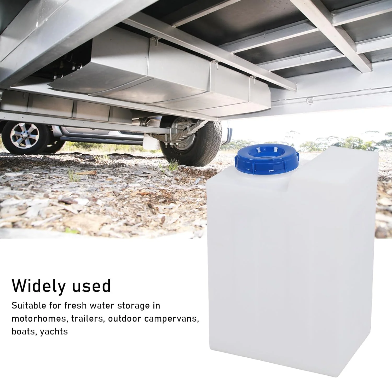 مخزن آب آشامیدنی RV، مخزن ذخیره آب RV با ظرفیت 50 لیتر، مقاوم در برابر گرما و سرما، مناسب برای کمپر، تریلر، قایق و کشتی تفریحی