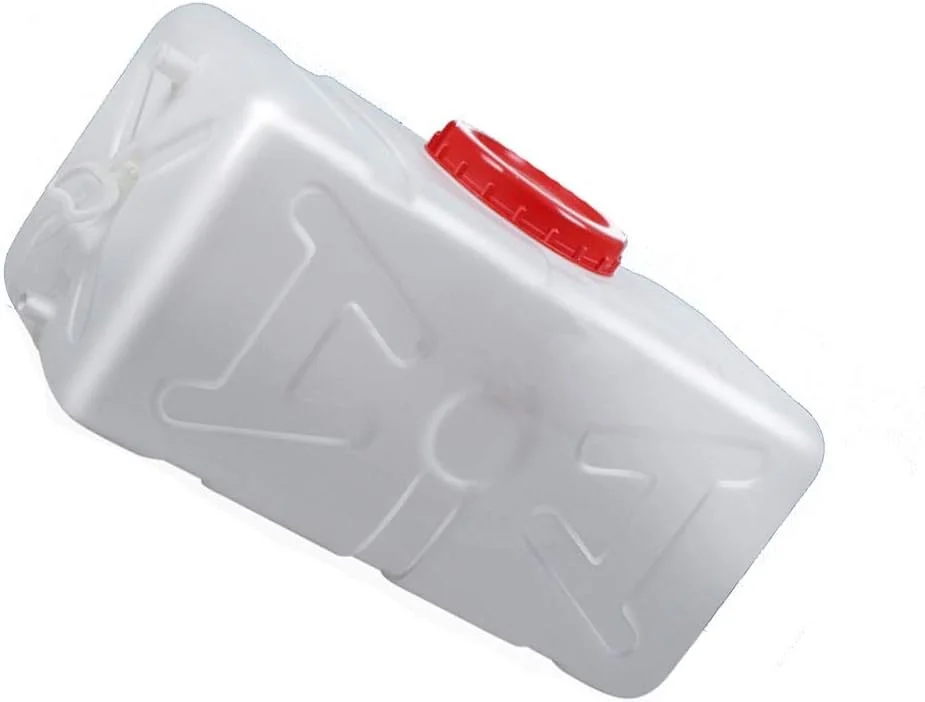 مخزن آب، مخزن آب اضطراری، مخزن آب کمپینگ 45 لیتری، سطل پلاستیکی محافظت از محیط زیست، مخزن ذخیره آب مربعی افقی با درب و شیر (ظرف آب با شیر)