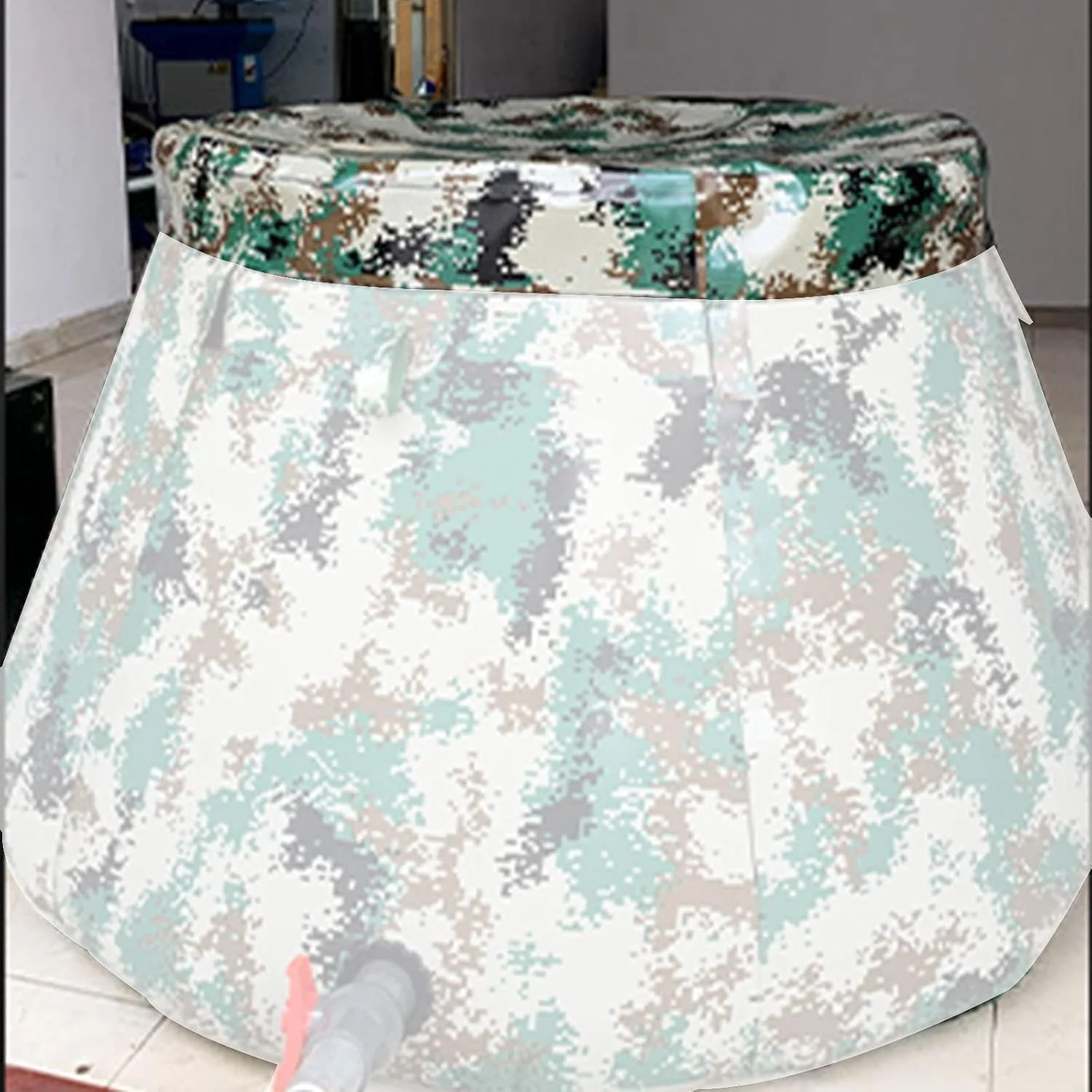 سطل ذخیره آب اضطراری، مخزن آب بزرگ در فضای باز، کیسه آب پلاستیکی انعطاف پذیر قابل استفاده مجدد با شیر، مخزن تاشو مقاوم در برابر خشکسالی