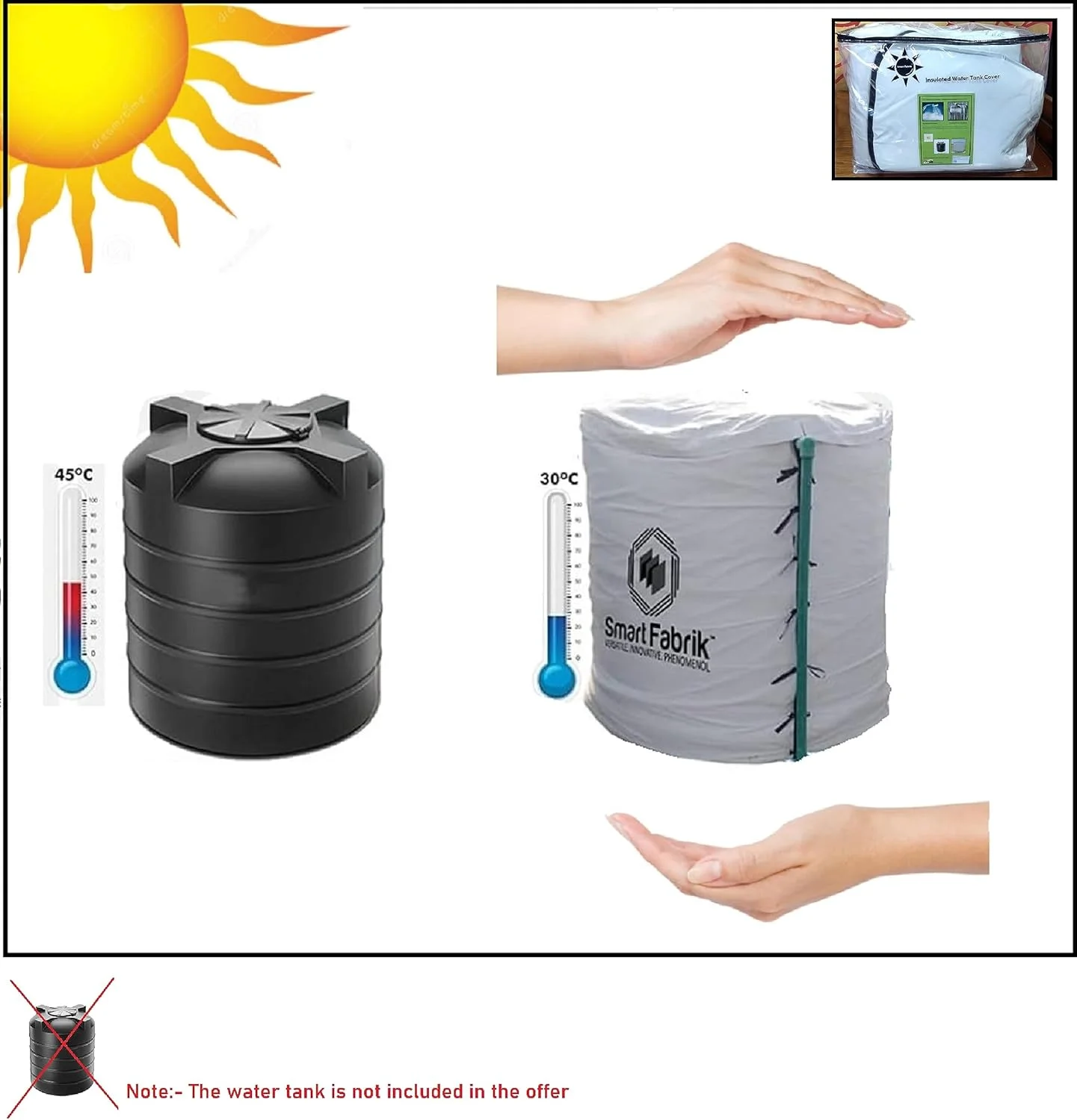 روکش عایق مخزن آب هوشمند فابریک || 2000 لیتر || مناسب برای آب گرم و سرد، روکش پارچه ای مخزن آب || روکش مخزن آب 2000 لیتری روکش عایق مخزن آب هوشمند فابریک || 2000 لیتر || مناسب برای آب گرم و سرد، روکش پارچه ای مخزن آب || روکش مخزن آب 2000 لیتری