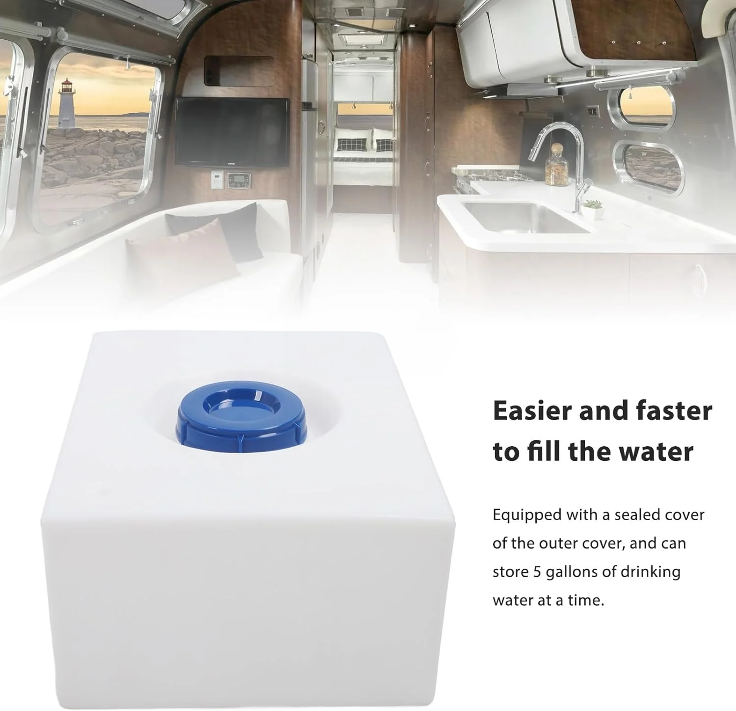 مخزن آب قابل حمل فافیسی، مقاوم در برابر ترک خوردگی، مناسب برای تریلر و قایق تفریحی