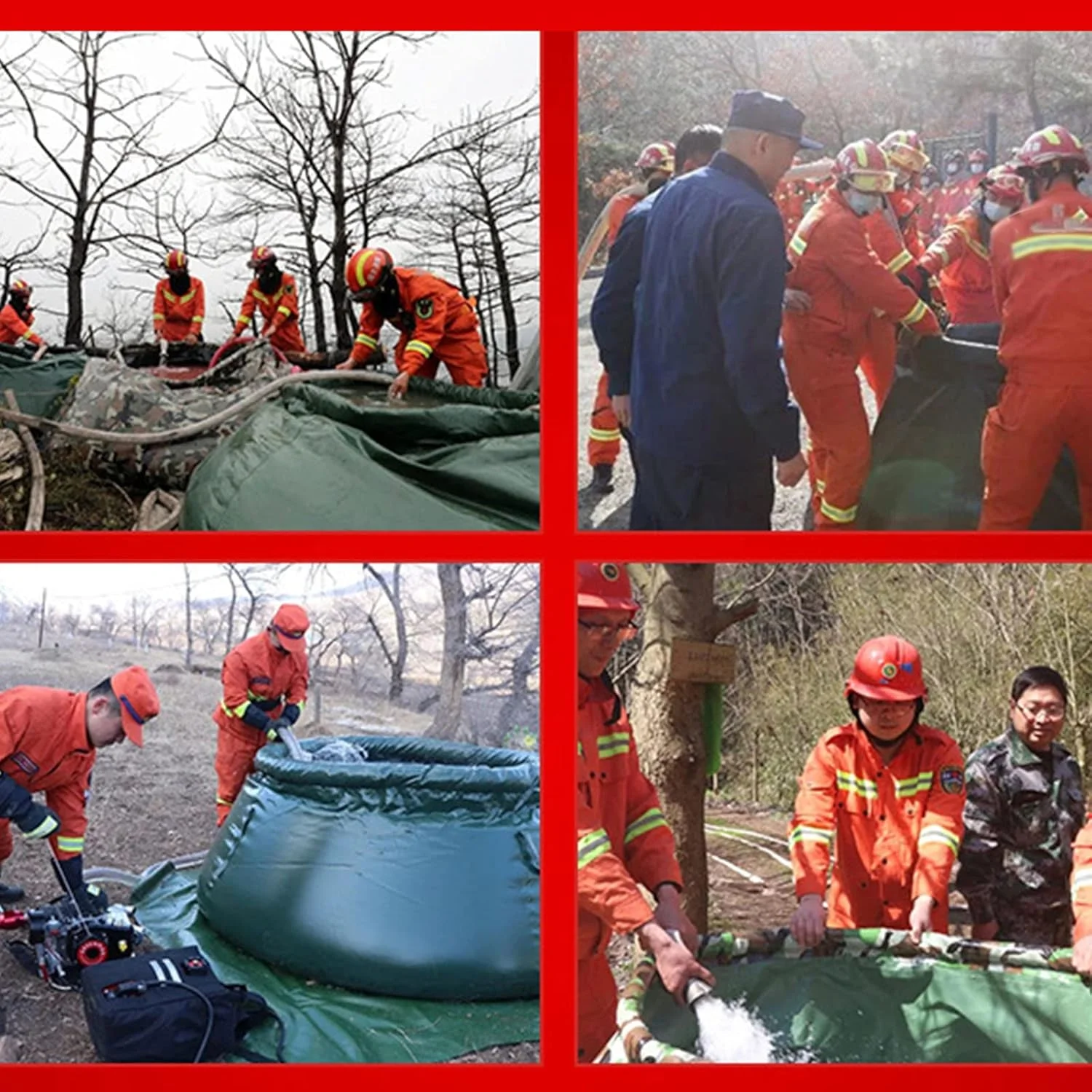 سطل ذخیره آب اضطراری، مخزن آب بزرگ در فضای باز، کیسه آب پلاستیکی انعطاف پذیر قابل استفاده مجدد با شیر، مخزن تاشو مقاوم در برابر خشکسالی