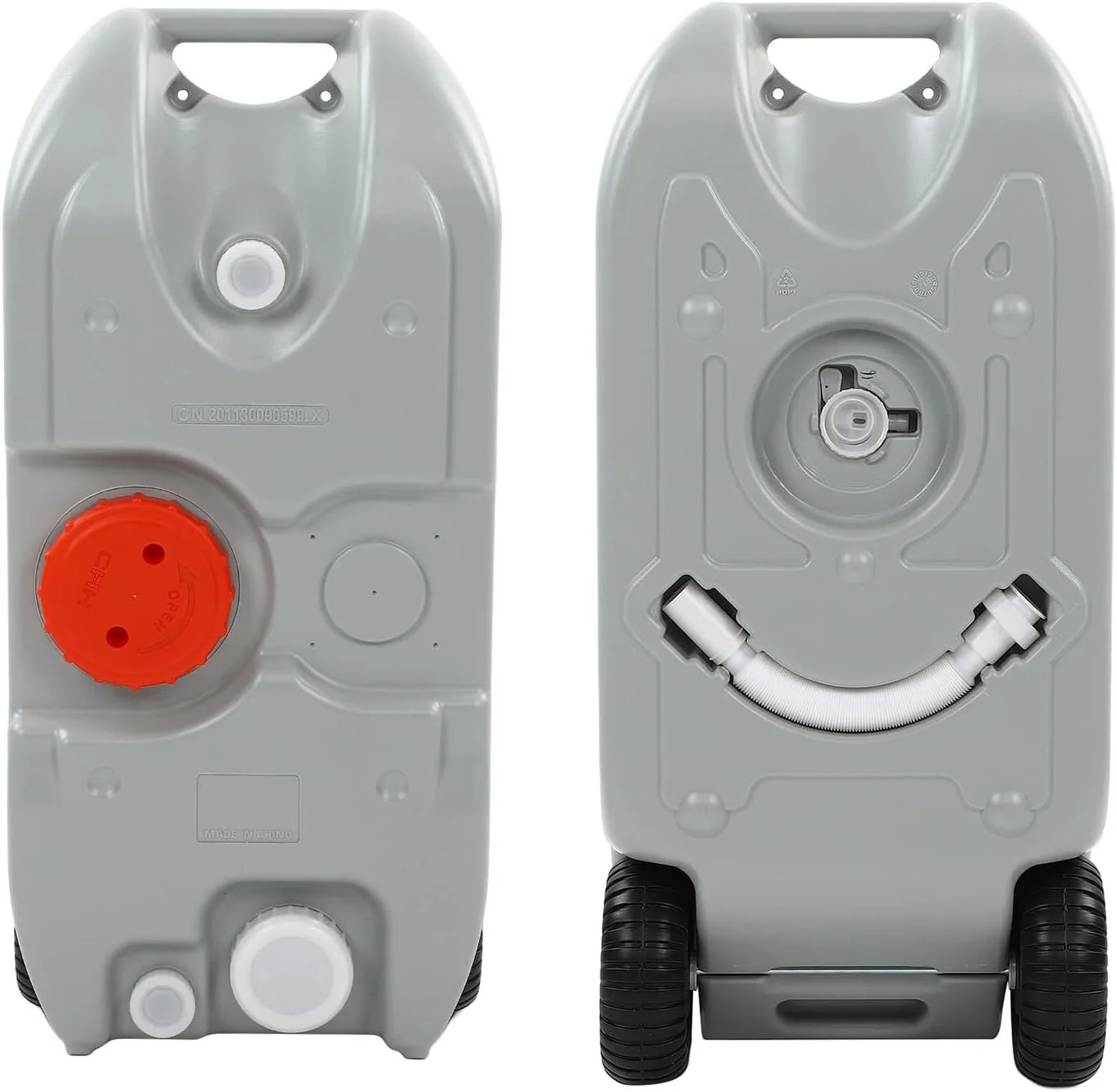 مخزن آب قابل حمل با ظرفیت بالا برای خودروهای تفریحی، مخزن آب 40 لیتری با 2 قرقره متحرک، استفاده آسان، مناسب برای خودروهای تفریحی، قایق ها، و قایق های تفریحی