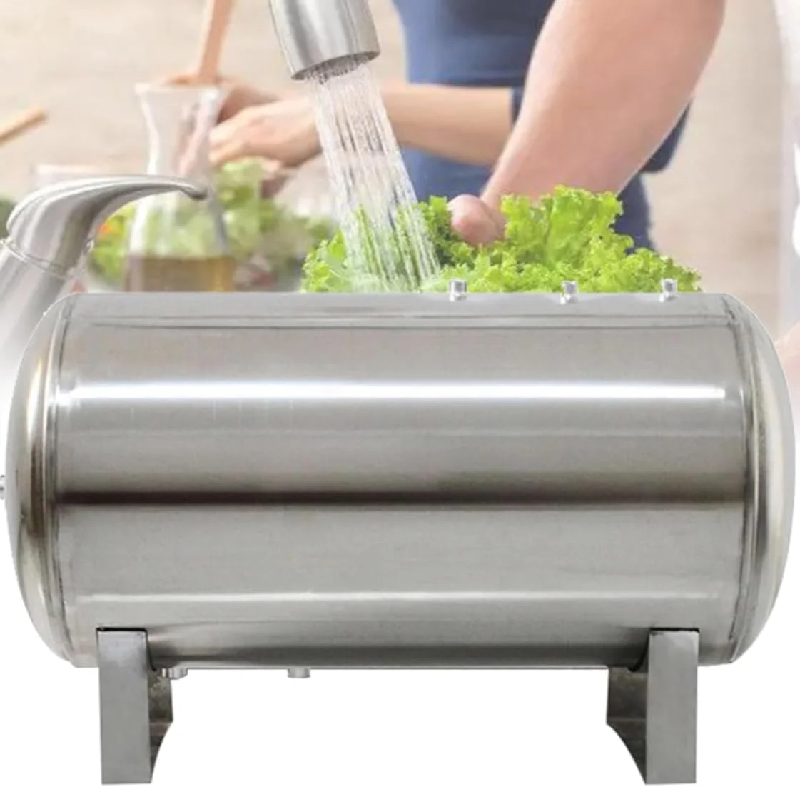 مخزن تحت فشار افقی برای پمپ چاه آب - راه حل ذخیره آب استیل ضد زنگ با کیت نصب، ایده آل برای افزایش فشار آب خانگی