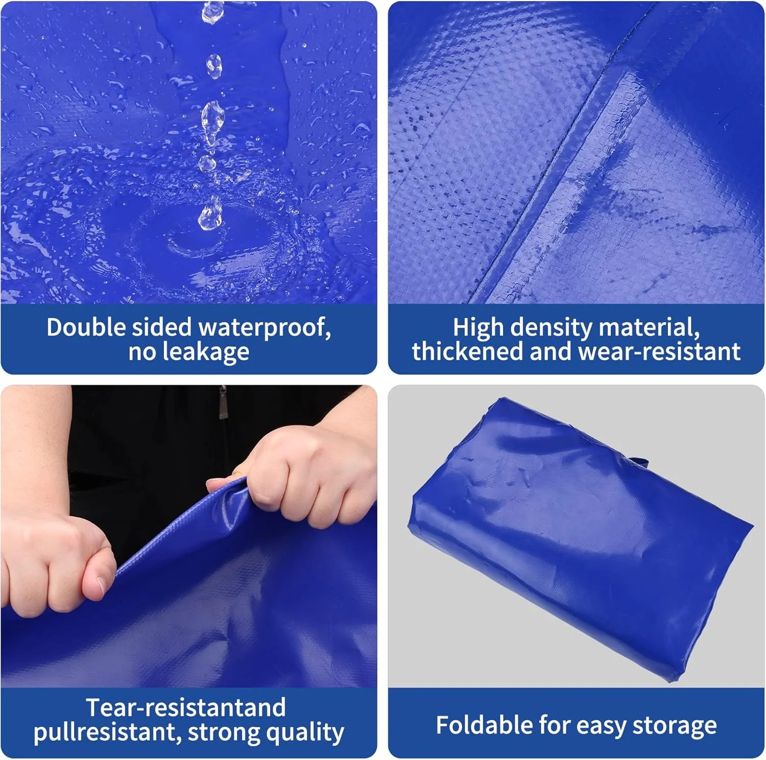 مخزن آب تاشو و قابل حمل GHOSOONE 3000 L/800 Gal، کیسه آب اضطراری برای RV، کامیون، پیشگیری از آتش سوزی، مقاومت در برابر خشکی، آبی