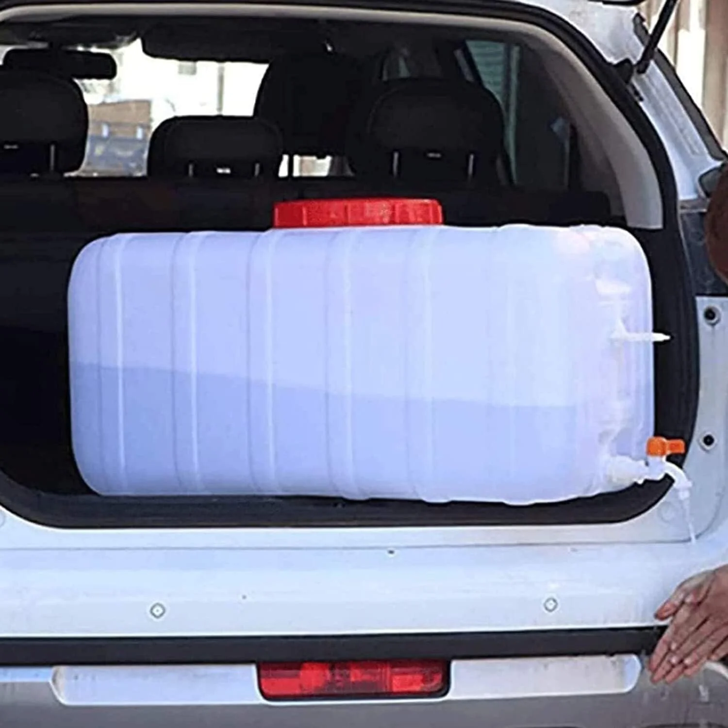 مخزن آب پلاستیکی IJHGH با ظرفیت 100 لیتر، مخزن آب افقی مربعی 200/300 لیتری با درب و شیر پلاستیکی برای کمپینگ در فضای باز، مخزن آب اضطراری خانگی