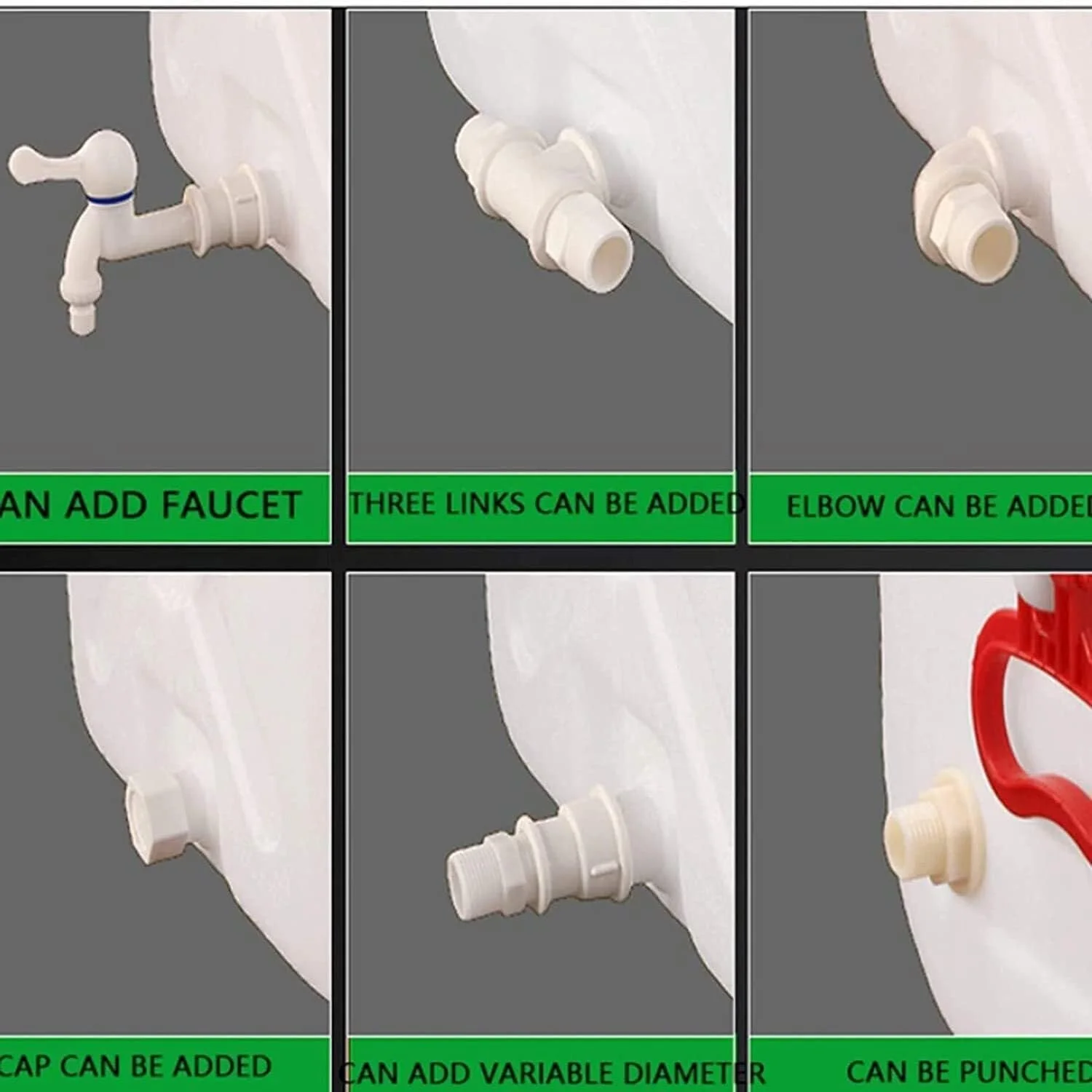 مخزن آب پلاستیکی IJHGH با ظرفیت 100 لیتر، مخزن آب افقی مربعی 200/300 لیتری با درب و شیر پلاستیکی برای کمپینگ در فضای باز، مخزن آب اضطراری خانگی