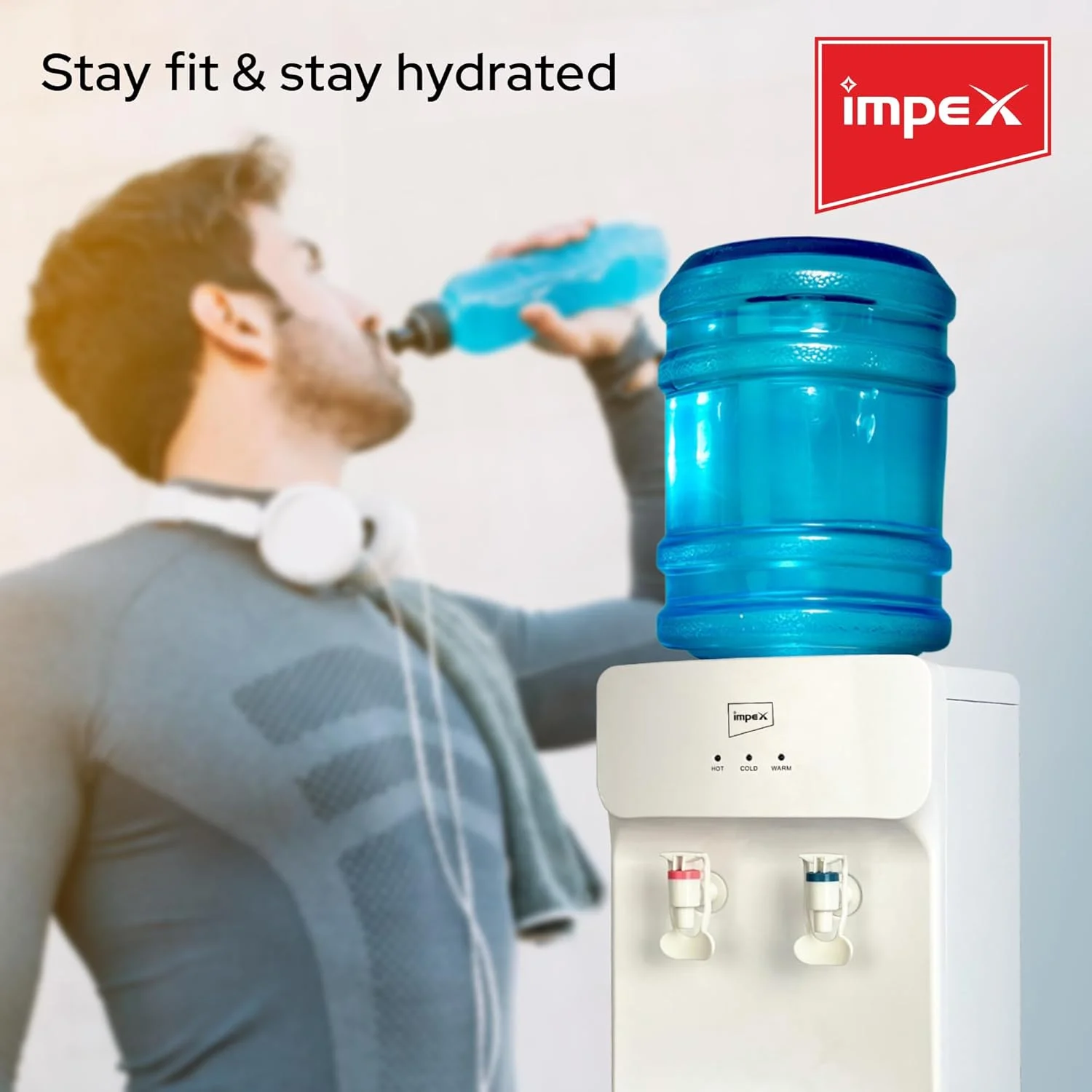 آبسردکن و گرم‌کن ایمپکس | دارای 2 شیر | مخزن استیل ضد زنگ | کابینت ذخیره سازی | مخزن خنک کننده 2.1 لیتری | مخزن جوش 0.8 لیتری | توان گرمایشی 550 وات | خنک کننده کمپرسوری | چراغ نشانگر