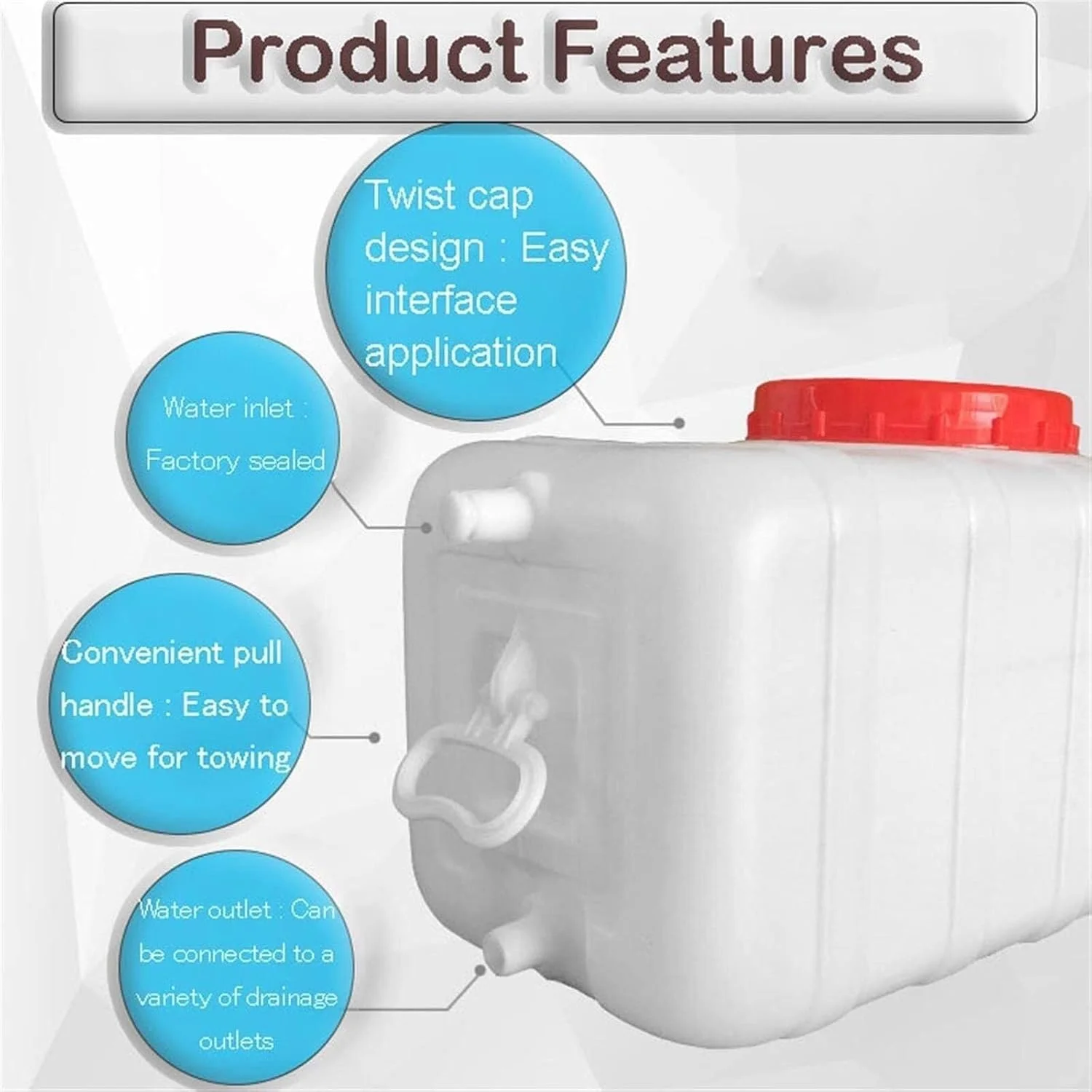 مخزن آب پلاستیکی ضخیم IJHGH با ظرفیت 25/50/100/150/200/300 لیتر، مخزن آب، بشکه آب اضطراری با شیر، مخزن آب اضطراری برای پیاده روی در فضای باز در شرایط طوفانی