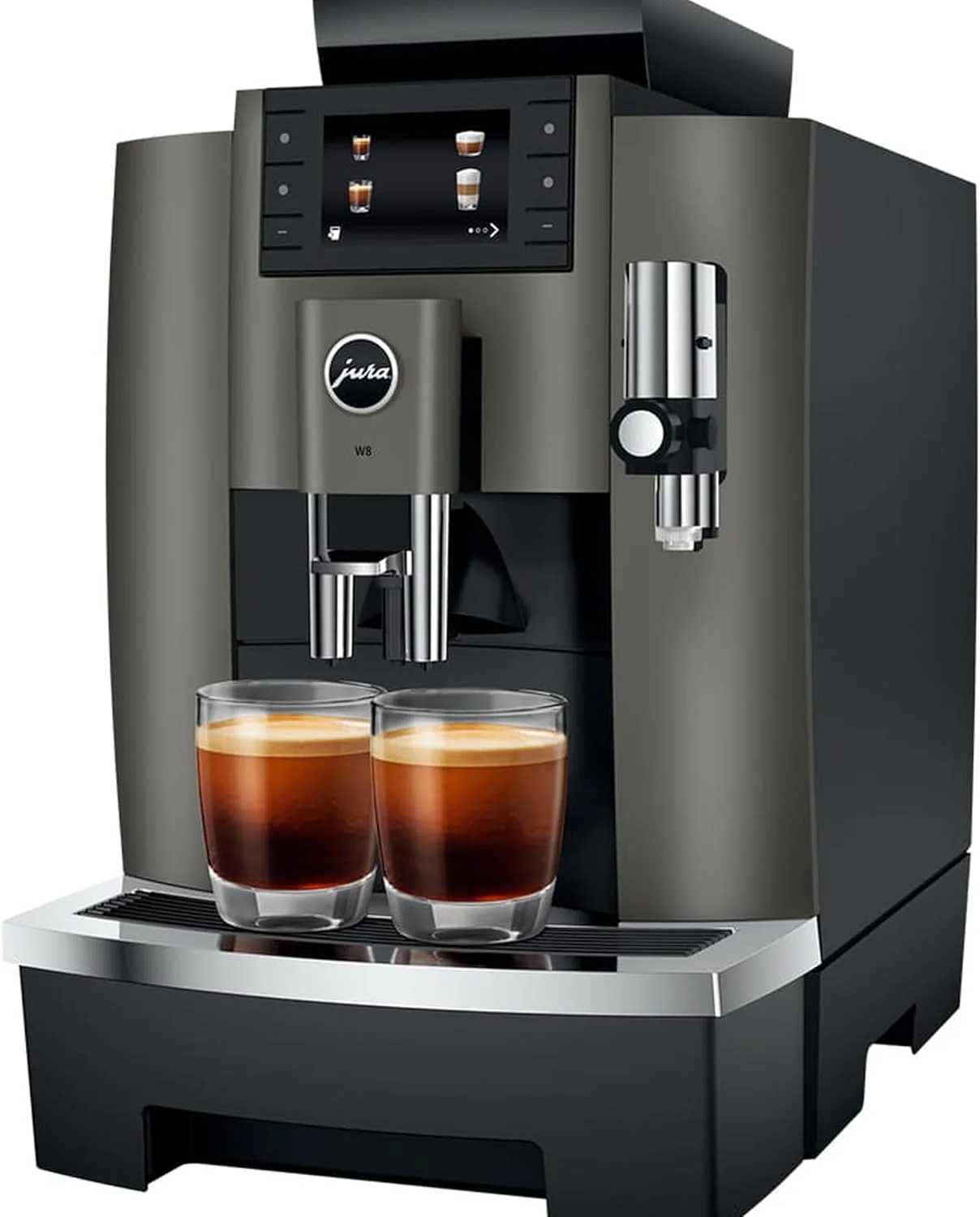 دستگاه قهوه ساز اتوماتیک ژورا مدل W8 Professional – رنگ Dark Inox – دارای 21 نوع نوشیدنی – دارای فوم ساز شیر – مخزن آب بزرگ 5 لیتری – مناسب برای استفاده در اداره و کسب و کار – ساخت سوئیس دستگاه قهوه ساز اتوماتیک ژورا مدل W8 Professional – رنگ Dark Inox – دارای 21 نوع نوشیدنی – دارای فوم ساز شیر – مخزن آب بزرگ 5 لیتری – مناسب برای استفاده در اداره و کسب و کار – ساخت سوئیس