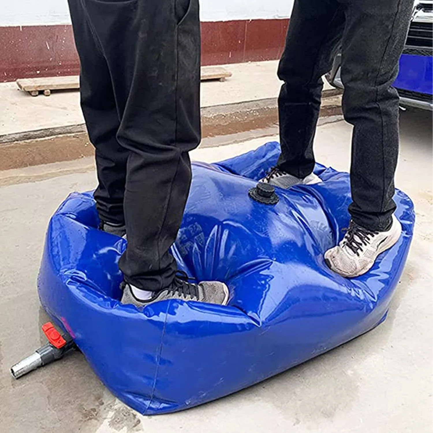 مخزن کیسه ای ذخیره آب JIONET، مخزن آب تاشو PVC سبک وزن با شیر برای مقاوم در برابر خشکسالی، آتش نشانی (رنگ: آبی، اندازه: 350 لیتر)