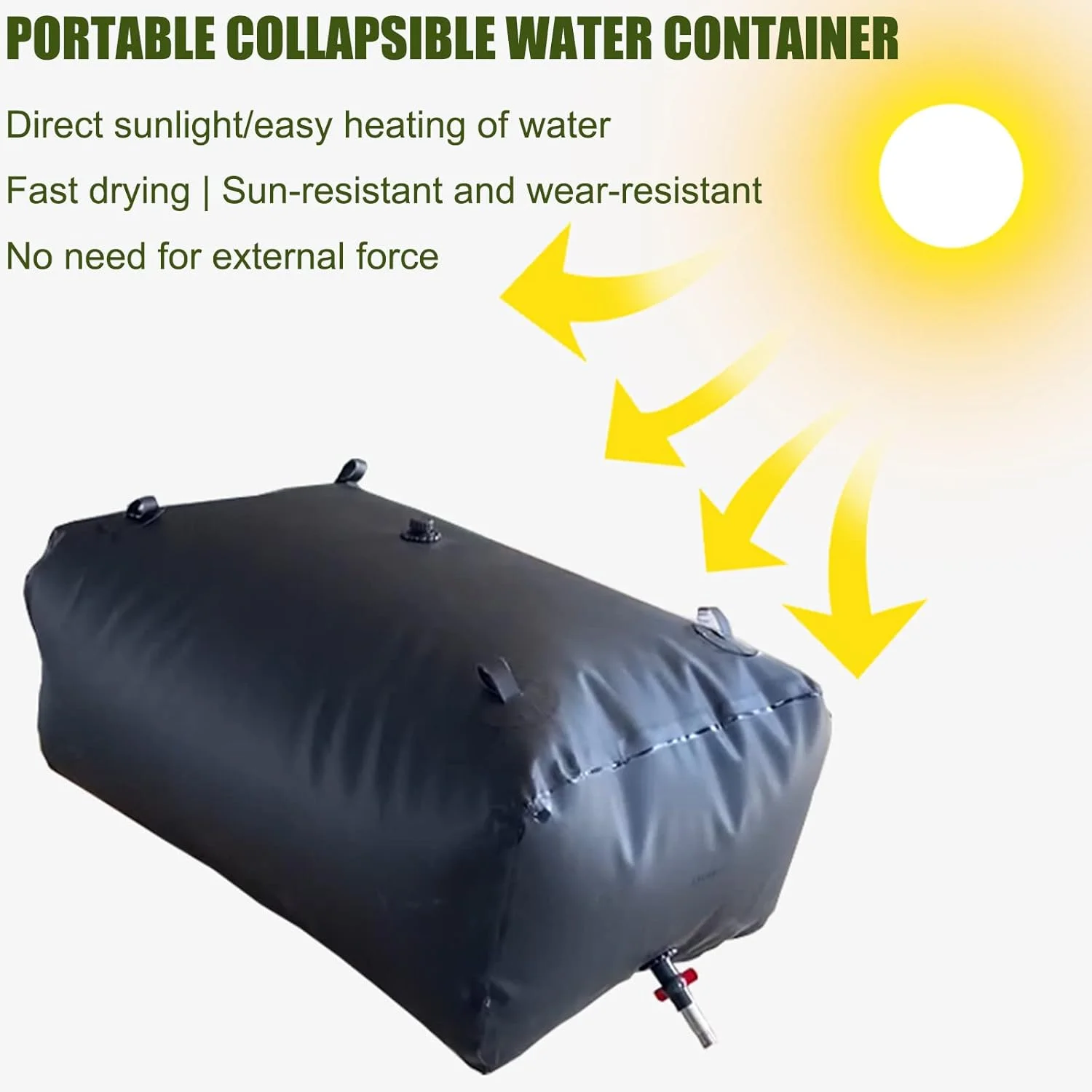 مخزن آب تاشو، بشکه جمع آوری کننده آب با ظرفیت بزرگ، کیسه وان پلاستیکی انعطاف پذیر قابل استفاده مجدد با شیر برای انتقال و تحویل اضطراری آب، تانکر آب مخزن آب تاشو، بشکه جمع آوری کننده آب با ظرفیت بزرگ، کیسه وان پلاستیکی انعطاف پذیر قابل استفاده مجدد با شیر برای انتقال و تحویل اضطراری آب، تانکر آب