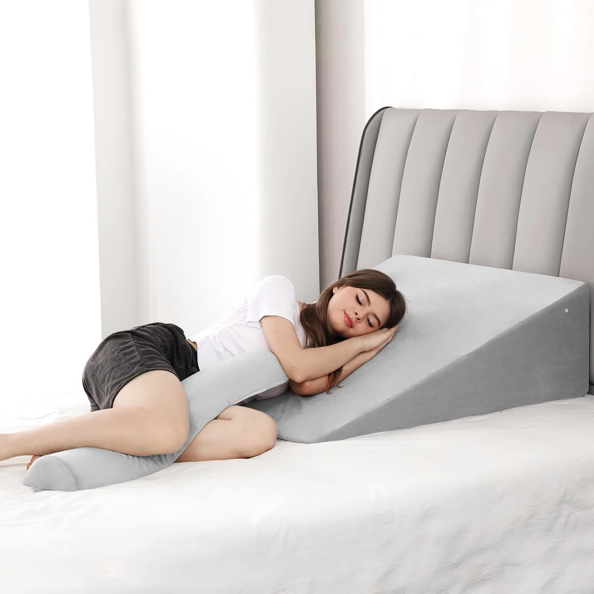 ست بالش گوه ای بزرگ ارتوپدی OasisSpace، بالش گوه ای نشیمن فوم حافظه دار برای بزرگسالان، بالش گوه ای برای خواب، مناسب برای مشکلات گوارشی و رفلاکس اسید (ارتفاع 30.5 سانتی متر، طول 89 سانتی متر، عرض 81 سانتی متر) ست بالش گوه ای بزرگ ارتوپدی OasisSpace، بالش گوه ای نشیمن فوم حافظه دار برای بزرگسالان، بالش گوه ای برای خواب، مناسب برای مشکلات گوارشی و رفلاکس اسید (ارتفاع 30.5 سانتی متر، طول 89 سانتی متر، عرض 81 سانتی متر)