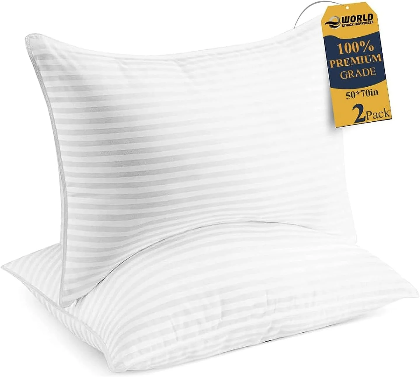 دو عدد بالش الیاف پلی استر برای خواب - بالش های فوق العاده نرم و تنفسی جایگزین پر - بالش های مجموعه لوکس هتلی برای خوابندگان به پشت، شکم یا پهلو (50X75) (جفت)