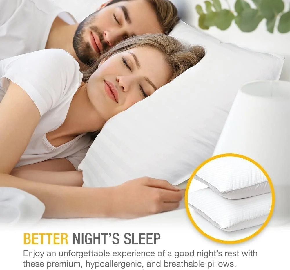 دو عدد بالش الیاف پلی استر برای خواب - بالش های فوق العاده نرم و تنفسی جایگزین پر - بالش های مجموعه لوکس هتلی برای خوابندگان به پشت، شکم یا پهلو (50X75) (جفت)