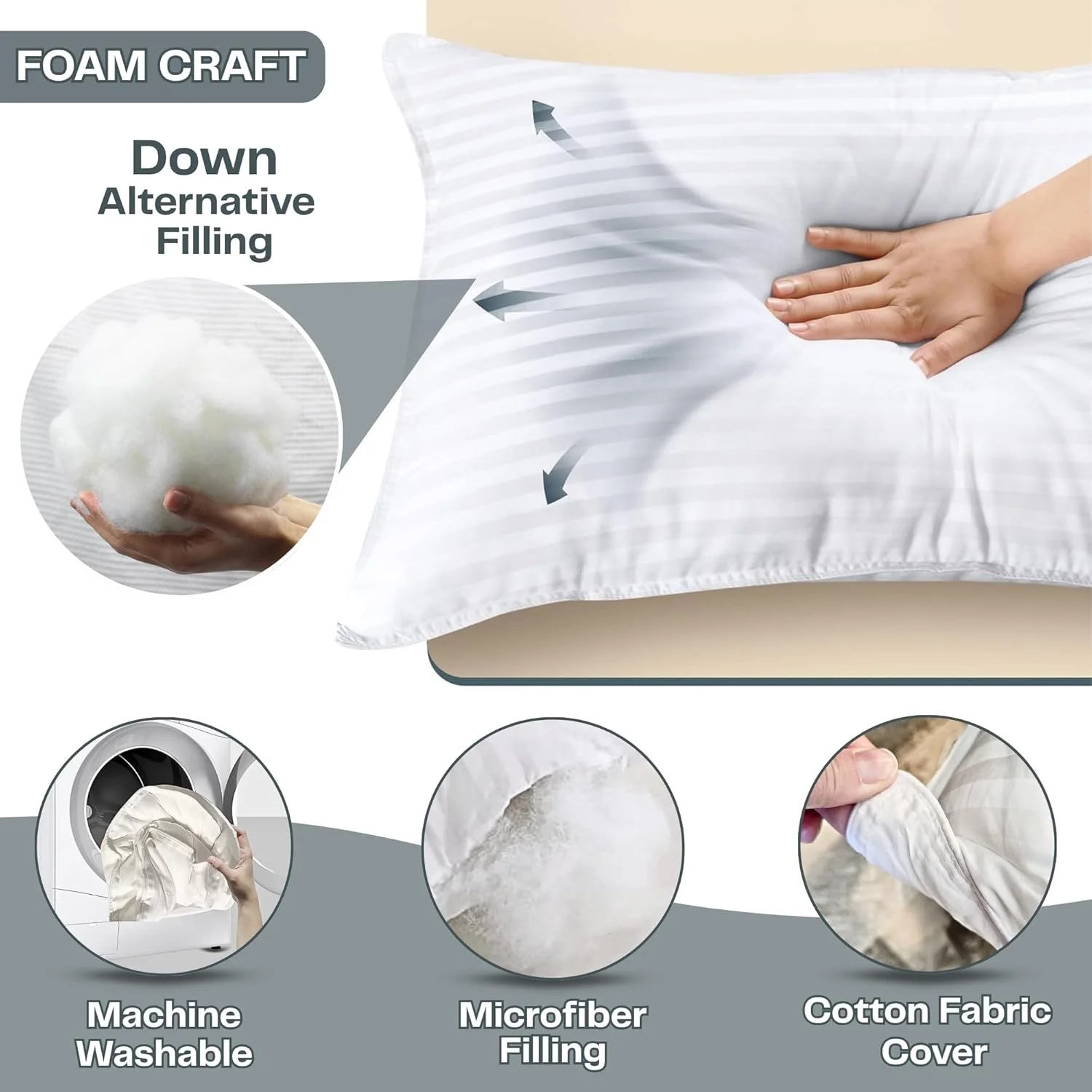 بالش های نرم برای خواب، پشتیبانی از گردن و کمر | بالش های خنک کننده با کیفیت هتلی برای افرادی که به پهلو و گرم می خوابند، بسته 2 عددی بالش های جایگزین پر برای خوابیدن روی شکم - استاندارد (50 در 70 سانتی متر)