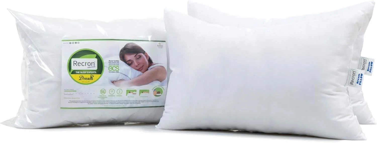 بالش الیاف رویای Recron (41X61, الیاف؛ میکروفایبر، سفید، بسته 2 عددی)