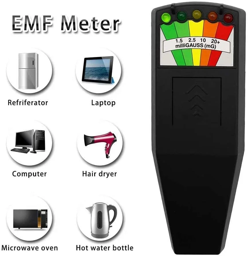دستگاه تشخیص میدان مغناطیسی EMF با 5 چراغ LED، تجهیزات تست پدیده های غیرطبیعی و شکار ارواح، شمارنده قابل حمل