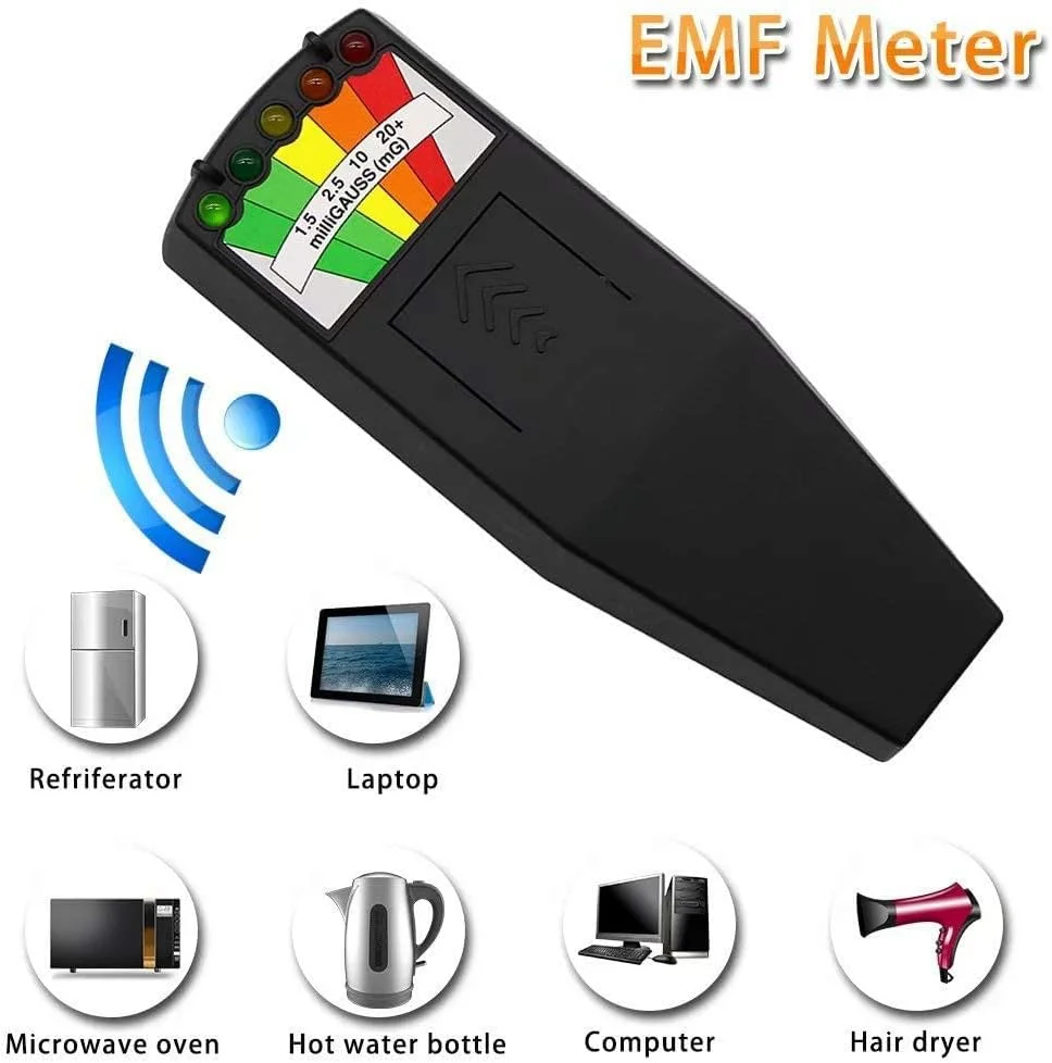 دستگاه تشخیص میدان مغناطیسی EMF با 5 چراغ LED، تجهیزات تست پدیده های غیرطبیعی و شکار ارواح، شمارنده قابل حمل