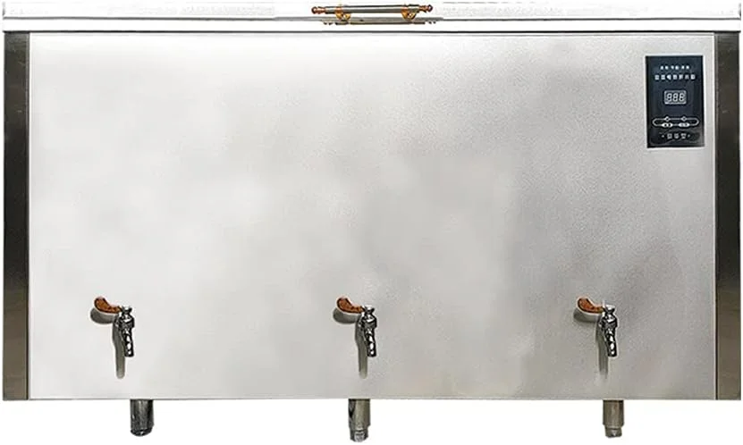 دستگاه آب جوش تجاری با ظرفیت بالا، دستگاه آبسردکن برقی اتوماتیک با صفحه نمایش دیجیتال 3 شیر و مخزن آب افقی استیل