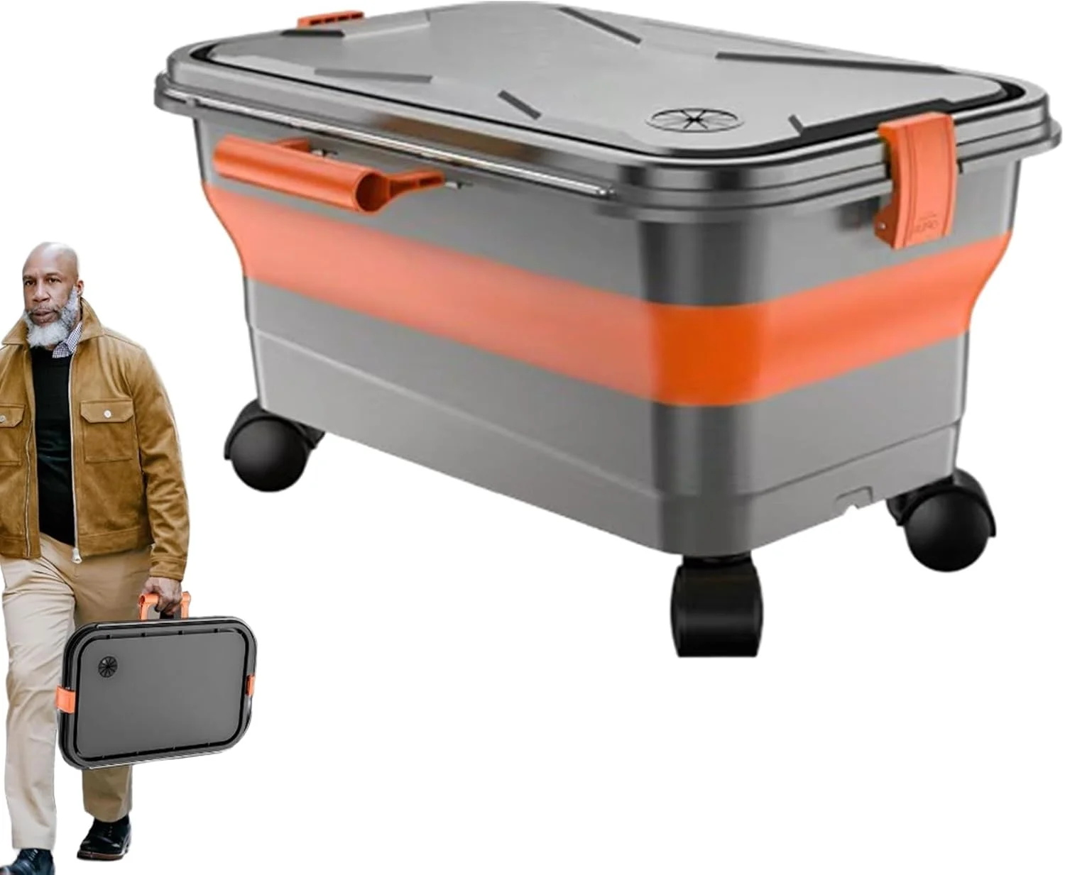 مخزن آب کارواش سیار - مخزن ذخیره آب قابل حمل 22 لیتری - مخزن تاشو با چرخ های چرخشی 360 درجه برای باغبانی، فضای باز خانوادگی، حیاط و باغ