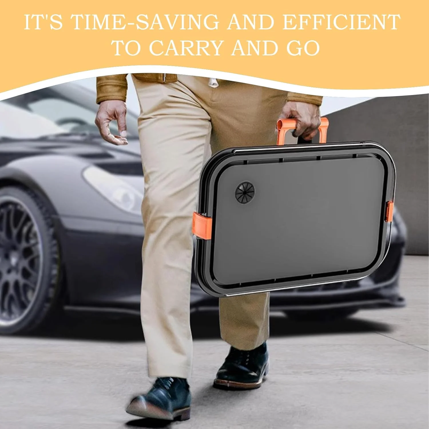 مخزن آب کارواش سیار - مخزن ذخیره آب قابل حمل 22 لیتری - مخزن تاشو با چرخ های چرخشی 360 درجه برای باغبانی، فضای باز خانوادگی، حیاط و باغ