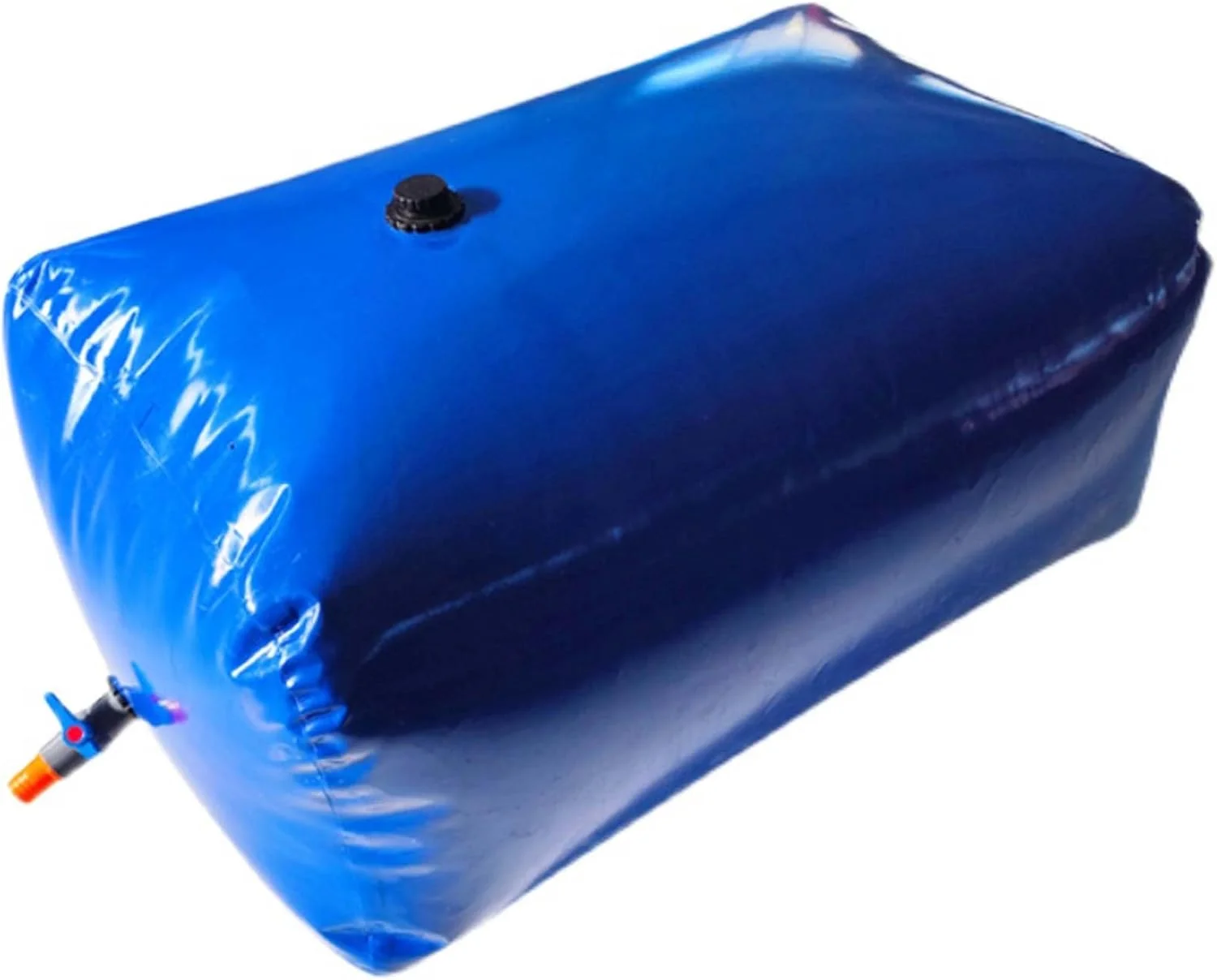 مخزن آب تاشو PVC با ظرفیت بزرگ مناسب فضای باز، کیسه آب قابل حمل برای ذخیره سازی آب اضطراری، مخزن انعطاف پذیر ذخیره آب با شیر روشن/خاموش، 2000 لیتر