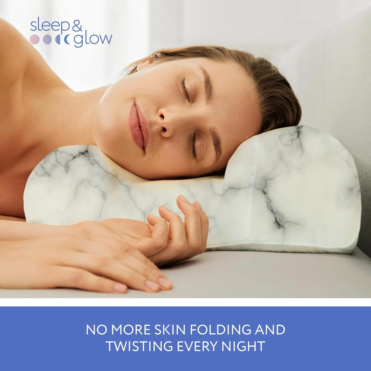 بالش زیبایی ضد پیری SLEEP & GLOW Omnia، مبارزه با چین و چروک ناشی از خواب با فوم حافظه دار ارتوپدی با قابلیت تنظیم ارتفاع برای خوابیدن به پشت و پهلو (ساخت ایتالیا) + روبالشی ابریشمی سنگ مرمر سفید بالش زیبایی ضد پیری SLEEP & GLOW Omnia، مبارزه با چین و چروک ناشی از خواب با فوم حافظه دار ارتوپدی با قابلیت تنظیم ارتفاع برای خوابیدن به پشت و پهلو (ساخت ایتالیا) + روبالشی ابریشمی سنگ مرمر سفید