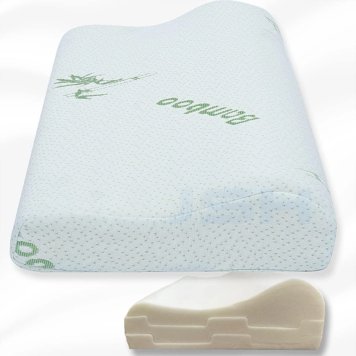 بالش نرم مموری فوم برای خواب با پشتیبانی بهینه از گردن برای کودکان، مناسب برای مسافرت با روکش بامبو ضد حساسیت برای خوابی آرامش بخش - (متوسط)