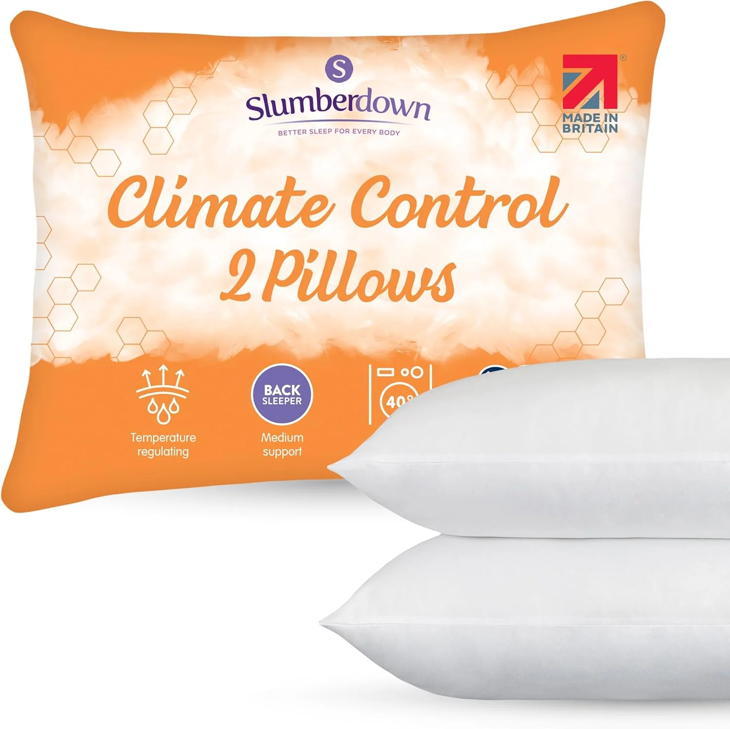 دو عدد بالش کنترل آب و هوا اسلمبرداون - بالش تنفسی تطبیق پذیر با آب و هوا برای افرادی که در خواب گرم می شوند، پشتیبانی متوسط برای افرادی که به پهلو و پشت می خوابند، ساخت انگلستان و ضد آلرژی، قابل شستشو در ماشین لباسشویی (48 x 74 سانتی متر) دو عدد بالش کنترل آب و هوا اسلمبرداون - بالش تنفسی تطبیق پذیر با آب و هوا برای افرادی که در خواب گرم می شوند، پشتیبانی متوسط برای افرادی که به پهلو و پشت می خوابند، ساخت انگلستان و ضد آلرژی، قابل شستشو در ماشین لباسشویی (48 x 74 سانتی متر)