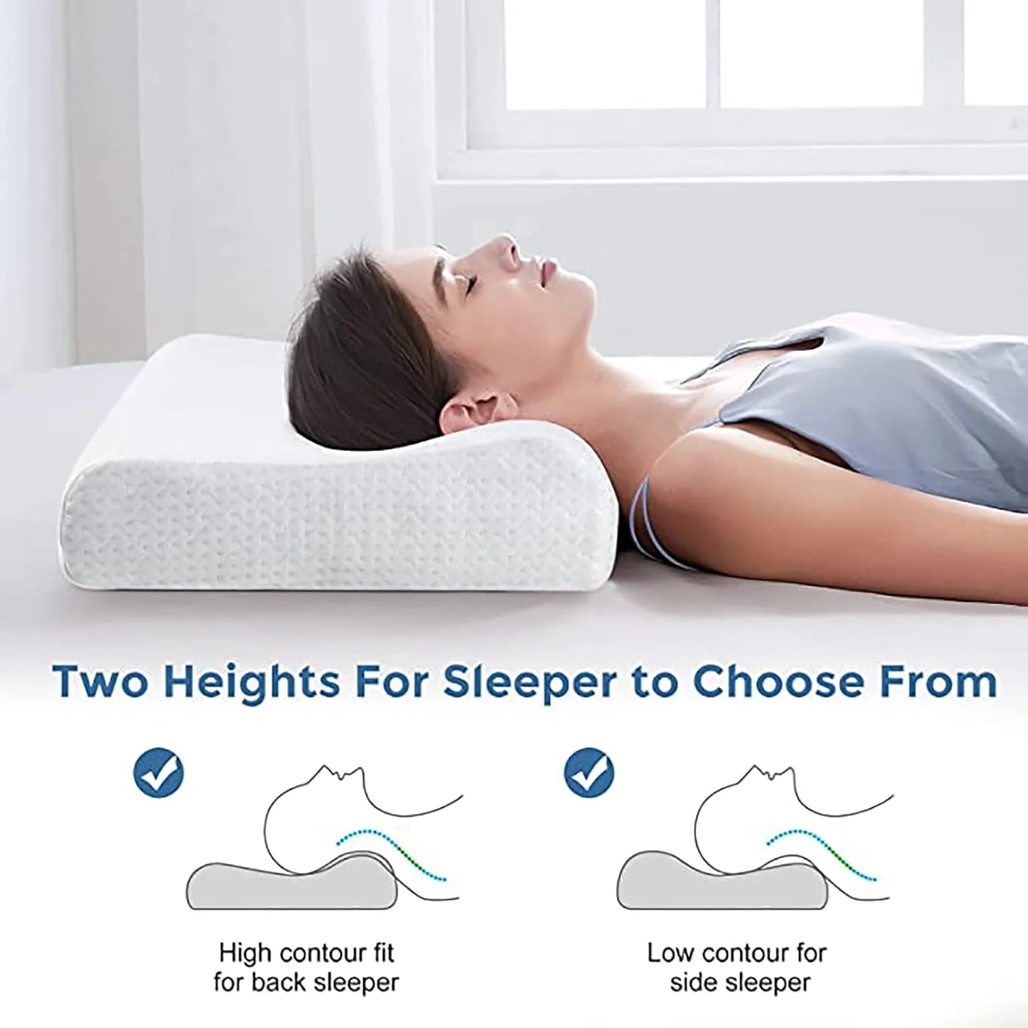 بالش لاتکس سایز استاندارد برای خواب، 100% لاتکس طبیعی، سفتی متوسط، بالش ارگونومیک برای تسکین درد گردن و شانه مناسب برای افرادی که به پهلو، پشت یا روی شکم می خوابند، ارتفاع کم بالش لاتکس سایز استاندارد برای خواب، 100% لاتکس طبیعی، سفتی متوسط، بالش ارگونومیک برای تسکین درد گردن و شانه مناسب برای افرادی که به پهلو، پشت یا روی شکم می خوابند، ارتفاع کم