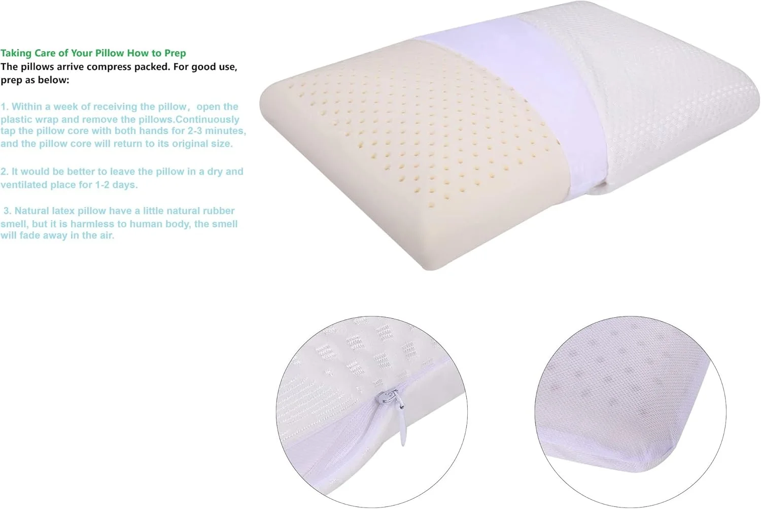 بالش فوم لاتکس باریک برای خواب راحت، سفت، کم ارتفاع مناسب برای پهلو، پشت و شکم