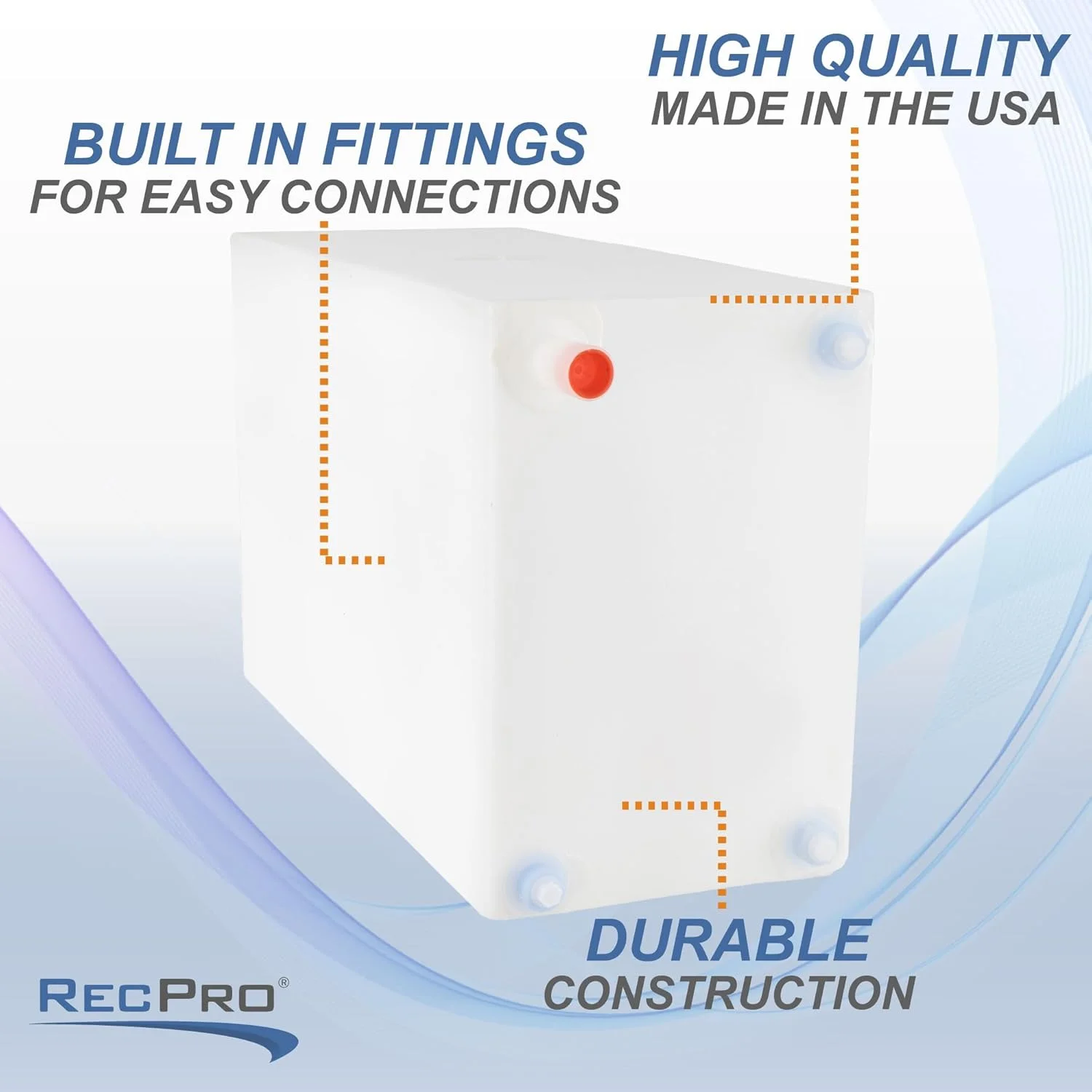 مخزن آب 16 گالنی RV RecPro | ذخیره آب تمیز یا خاکستری | ساخت آمریکا