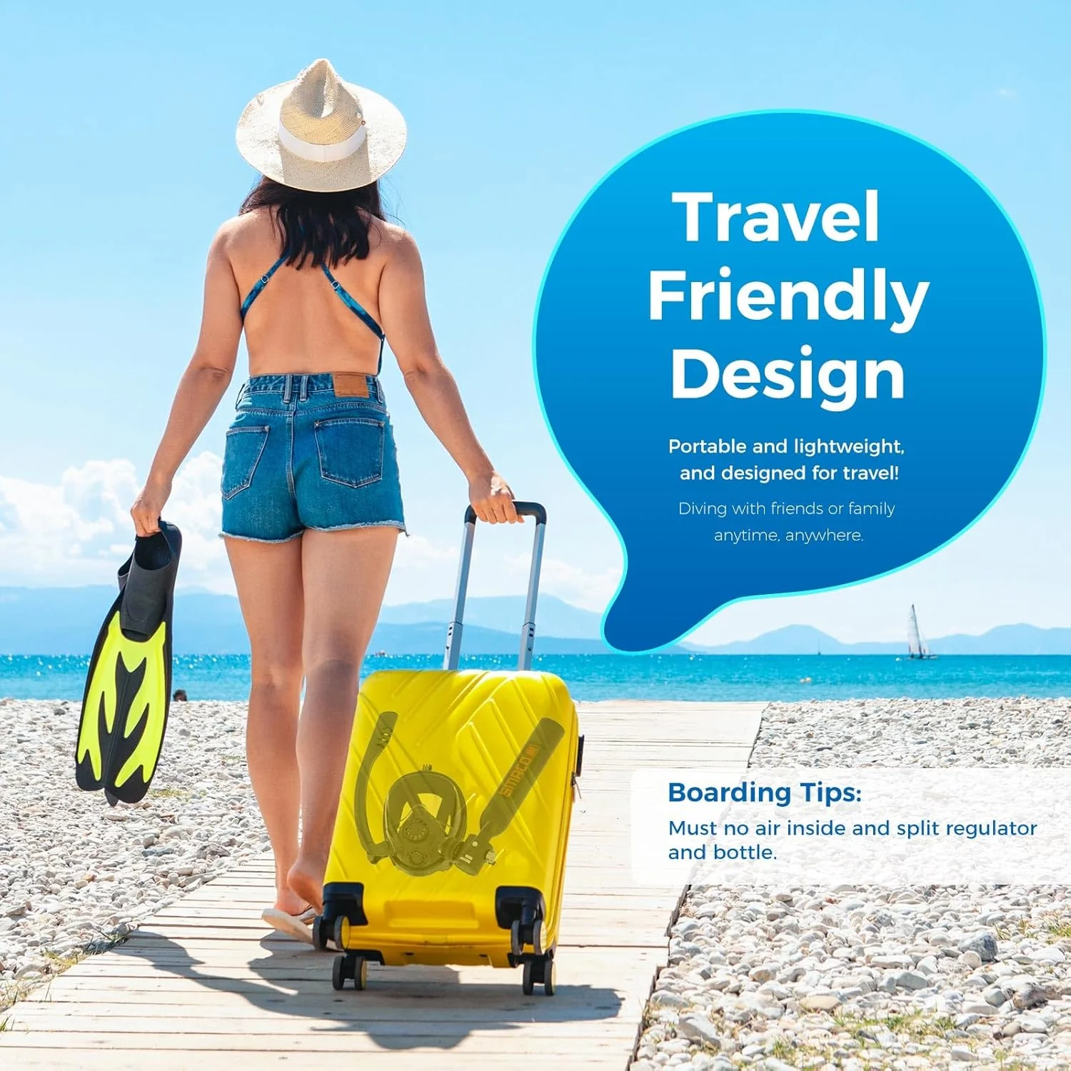 مخزن غواصی کوچک SMACO با ماسک اسنورکل 0.5 لیتری، مخزن غواصی کوچک قابل حمل با ماسک غواصی تمام صورت، کیت سیلندر غواصی بطری کوچک قابل استفاده مجدد برای غواصی کم عمق و تفریحی مدل S300Plus