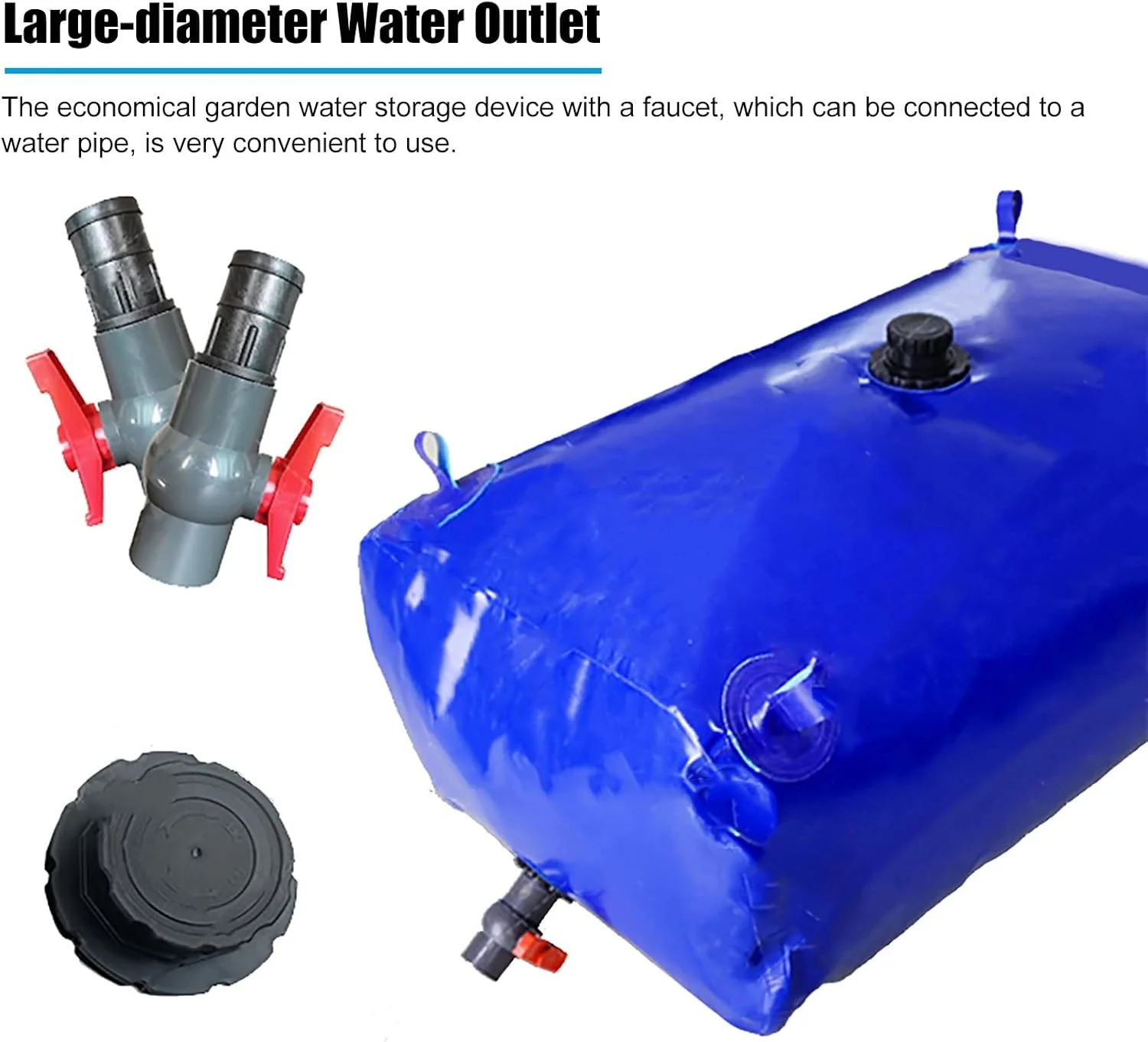 مخزن ذخیره آب با تحمل وزن بالا، تانکر ذخیره آب مقاوم در برابر خشکی با چرخ، مخزن ذخیره آب برای آتش نشانی/آبیاری/مزرعه