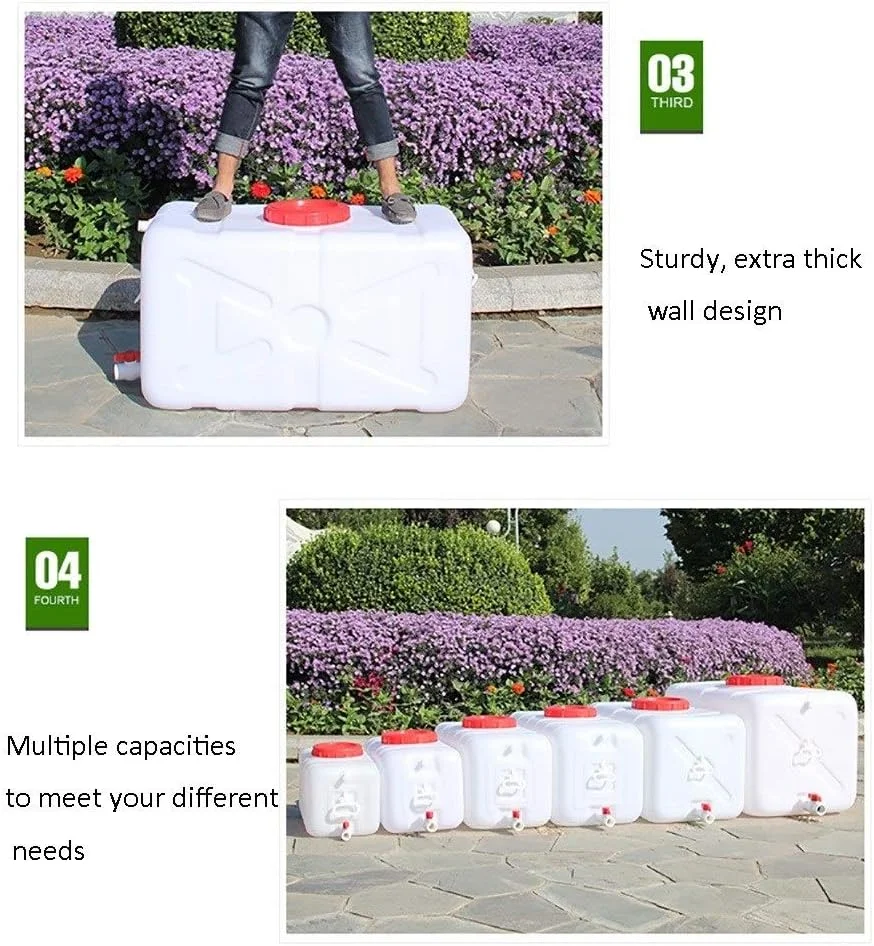 مخزن ذخیره آب خانگی افقی مستطیلی، مخزن ذخیره آب قابل حمل برای کمپینگ و فضای باز، دارای درب و شیر (اندازه: 200 لیتر) مخزن ذخیره آب خانگی افقی مستطیلی، مخزن ذخیره آب قابل حمل برای کمپینگ و فضای باز، دارای درب و شیر (اندازه: 200 لیتر)