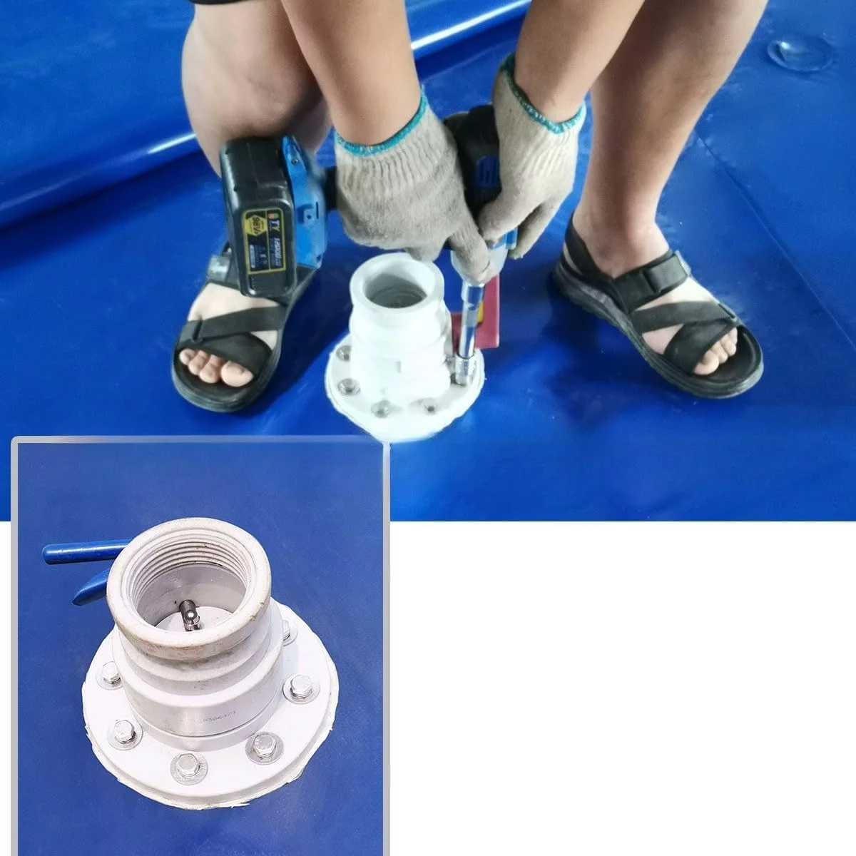 مخزن آب استخر فریمی، مثانه ذخیره آب، تانک های مثانه آب، آب انبار پلاستیکی آبی برای ذخیره آب تریلر کمپینگ/جزئیات خودرو (5000 لیتر/2.5X2X1 متر)