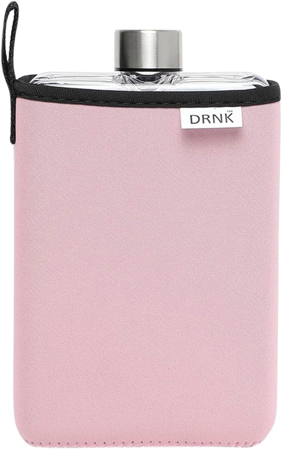 DRNK Tritan - مناسب باشگاه، کار و سفر | بطری آب مدرن، باریک و جمع و جور برای کیف | دارای روکش عایق | ضد نشت | فاقد BPA | 500 میلی لیتر [صورتی]