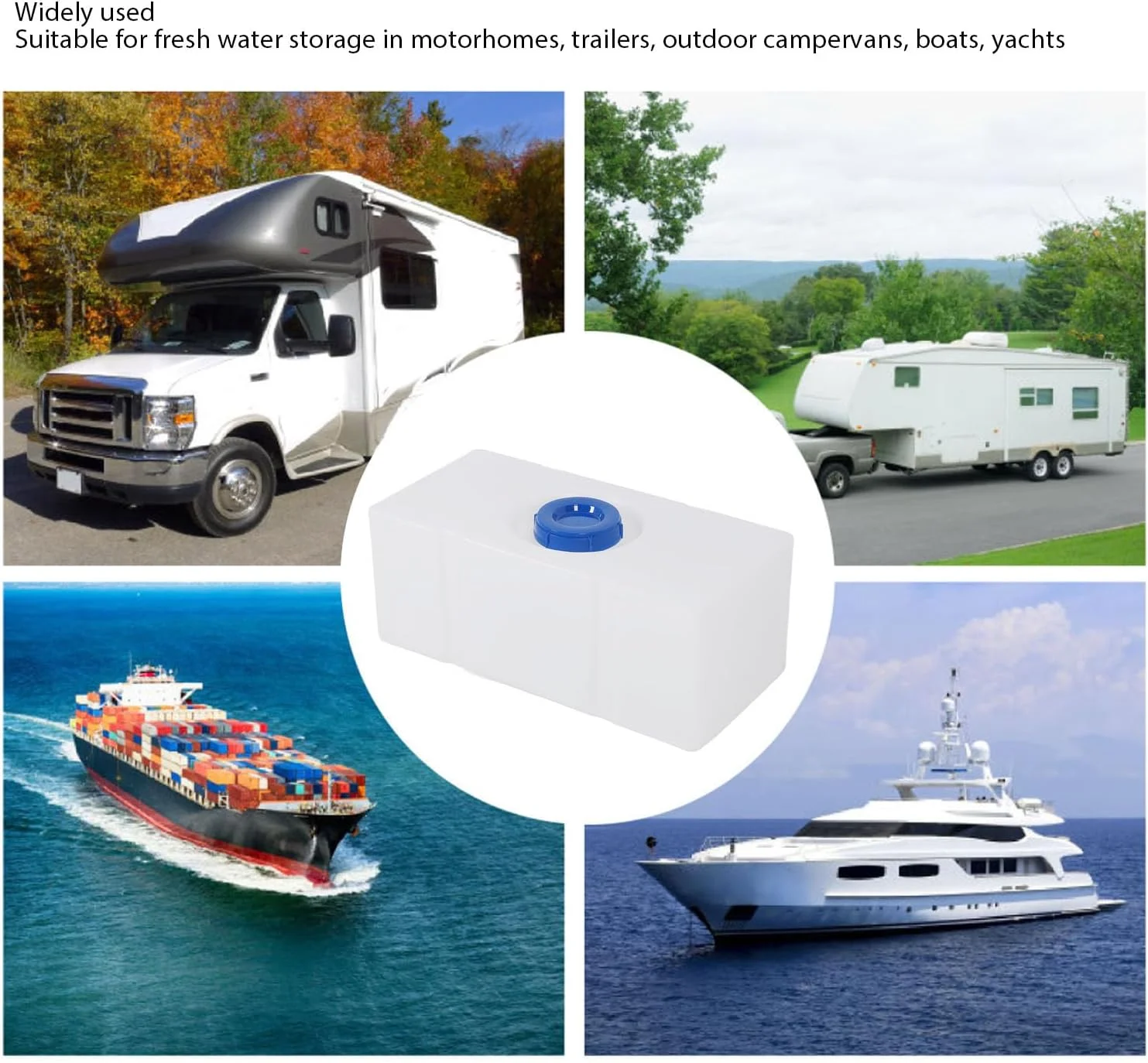 مخزن آب RV، مخازن ذخیره آب با طراحی بدون درز LLDPE با ورودی 130 میلیمتری، 74.5x35.5x29.5 سانتیمتر، ذخیره آب اضطراری برای RV، قایق و کشتی تفریحی مخزن آب RV، مخازن ذخیره آب با طراحی بدون درز LLDPE با ورودی 130 میلیمتری، 74.5x35.5x29.5 سانتیمتر، ذخیره آب اضطراری برای RV، قایق و کشتی تفریحی