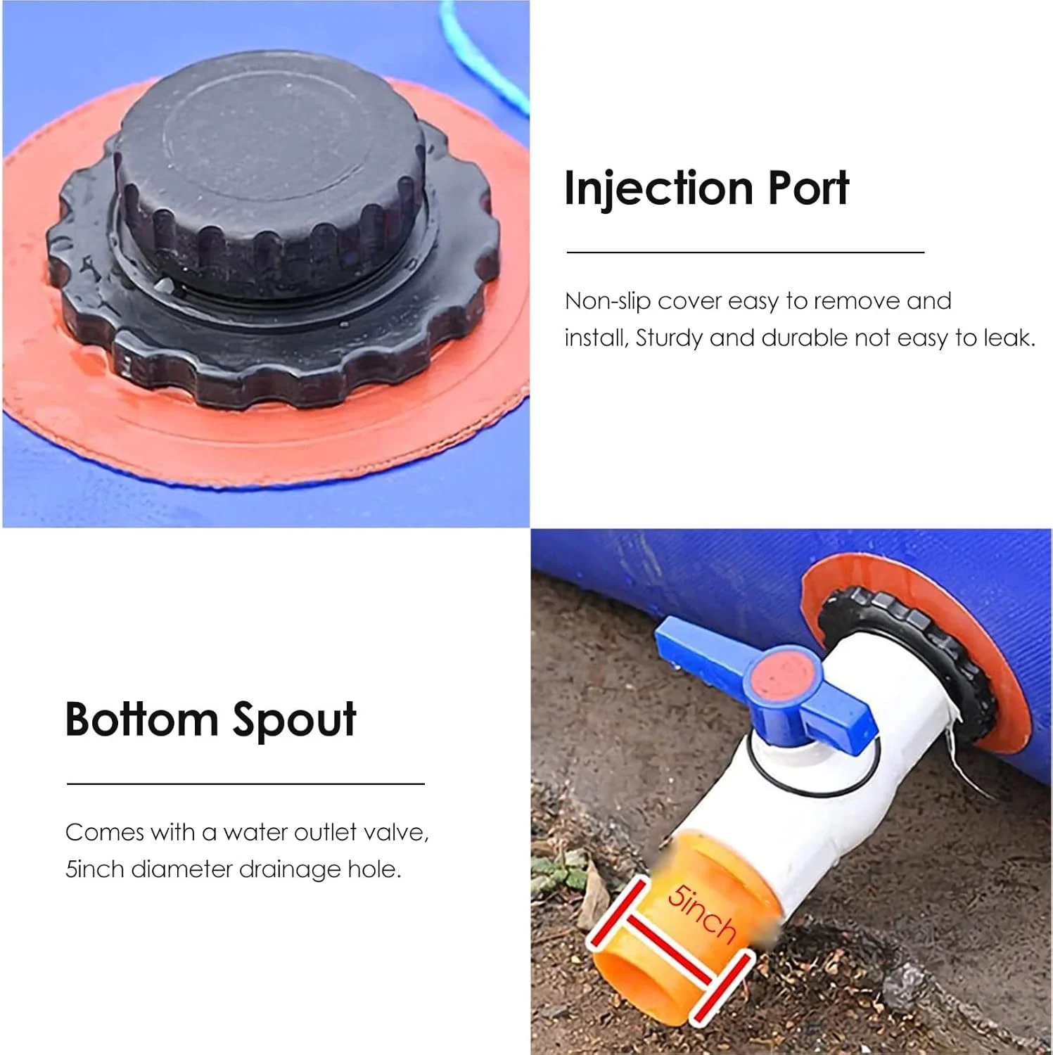 مخزن آب مکعبی برای آبیاری گیاهان، مخزن/کیسه ذخیره آب کشاورزی در فضای باز (1.5x0.9x0.4 متر/540 لیتر) مخزن آب مکعبی برای آبیاری گیاهان، مخزن/کیسه ذخیره آب کشاورزی در فضای باز (1.5x0.9x0.4 متر/540 لیتر)