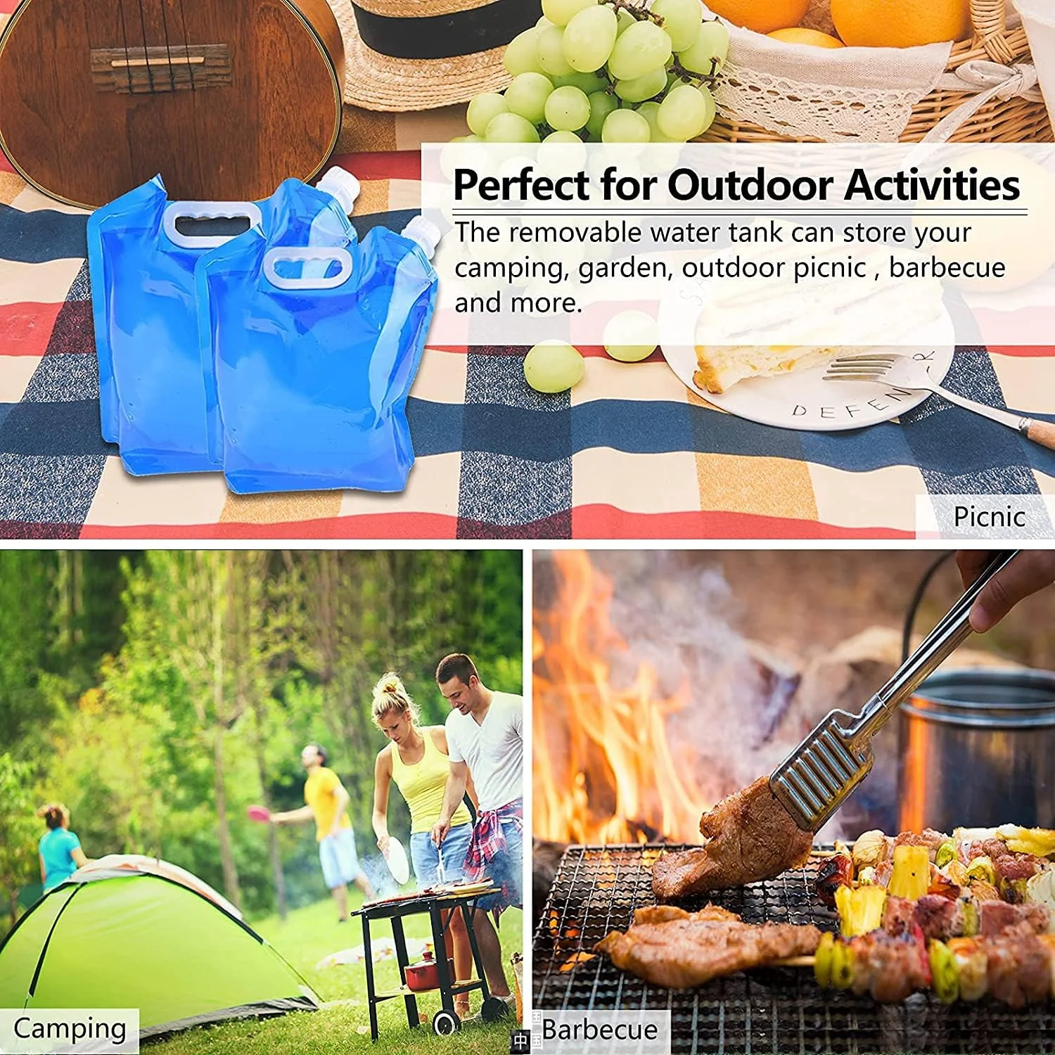 کیسه آب تاشو، ظروف حمل آب تاشو مناسب خودرو 2 عددی 5 و 10 لیتری، کیسه ذخیره آب قابل حمل بدون BPA برای ورزش های فضای باز، پیاده روی، پیک نیک، مسافرت، باربیکیو، ظروف آب تاشو مناسب فضای باز کیسه آب تاشو، ظروف حمل آب تاشو مناسب خودرو 2 عددی 5 و 10 لیتری، کیسه ذخیره آب قابل حمل بدون BPA برای ورزش های فضای باز، پیاده روی، پیک نیک، مسافرت، باربیکیو، ظروف آب تاشو مناسب فضای باز