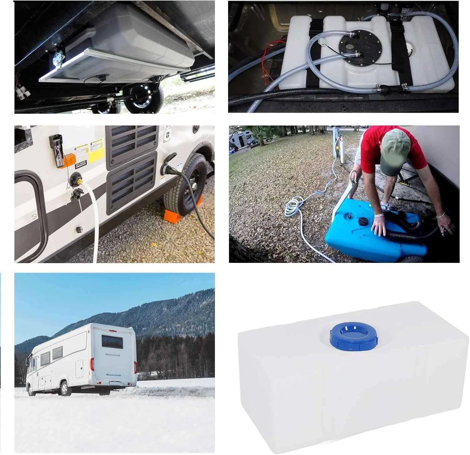 مخزن آب RV، مخازن ذخیره آب با طراحی بدون درز LLDPE با ورودی 130 میلیمتری، 74.5x35.5x29.5 سانتیمتر، ذخیره آب اضطراری برای RV، قایق و کشتی تفریحی مخزن آب RV، مخازن ذخیره آب با طراحی بدون درز LLDPE با ورودی 130 میلیمتری، 74.5x35.5x29.5 سانتیمتر، ذخیره آب اضطراری برای RV، قایق و کشتی تفریحی