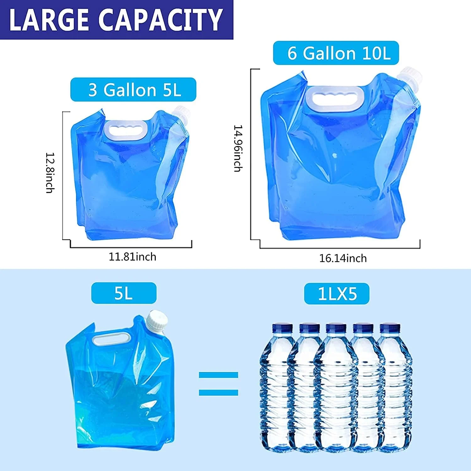 کیسه آب تاشو، ظروف حمل آب تاشو مناسب خودرو 2 عددی 5 و 10 لیتری، کیسه ذخیره آب قابل حمل بدون BPA برای ورزش های فضای باز، پیاده روی، پیک نیک، مسافرت، باربیکیو، ظروف آب تاشو مناسب فضای باز کیسه آب تاشو، ظروف حمل آب تاشو مناسب خودرو 2 عددی 5 و 10 لیتری، کیسه ذخیره آب قابل حمل بدون BPA برای ورزش های فضای باز، پیاده روی، پیک نیک، مسافرت، باربیکیو، ظروف آب تاشو مناسب فضای باز