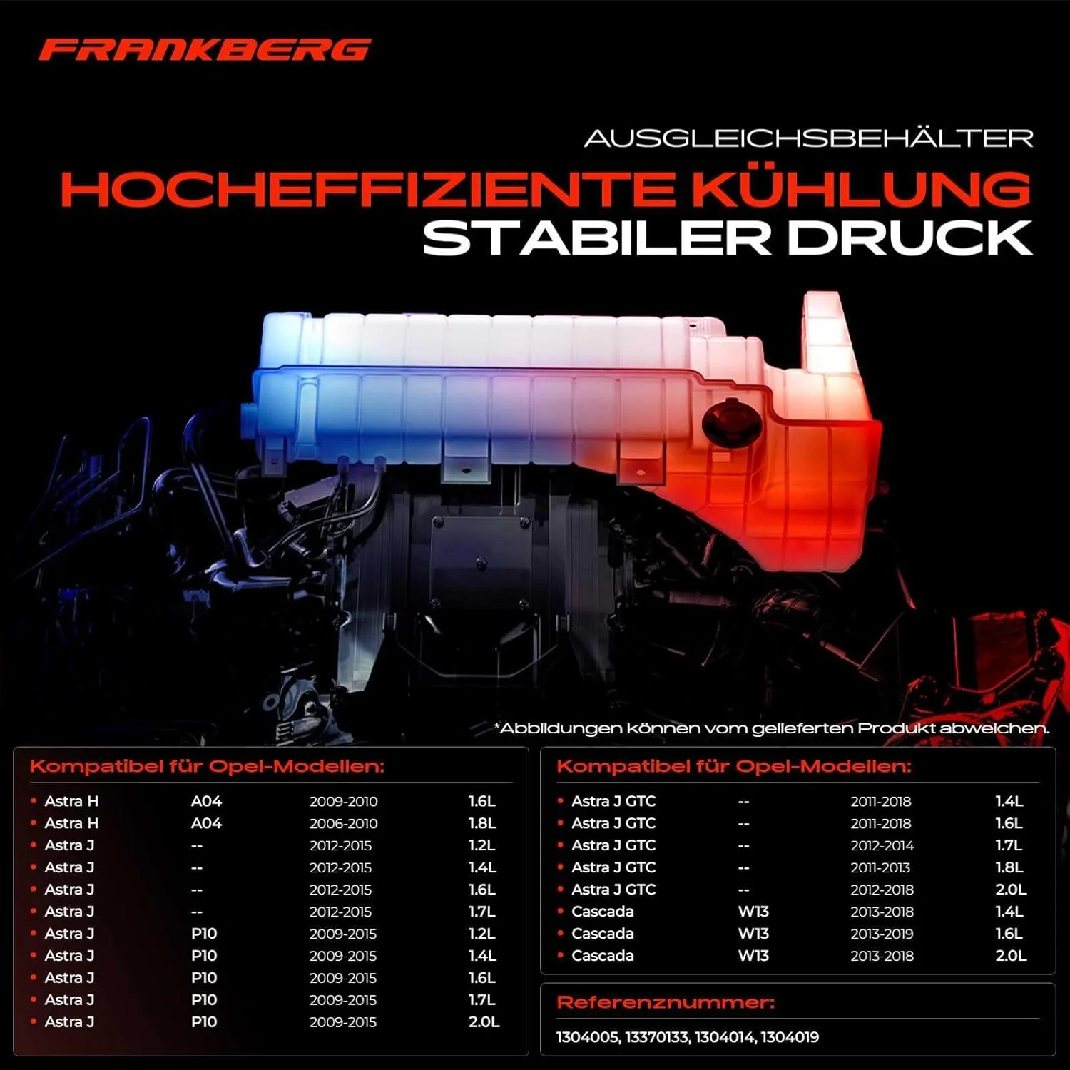 منبع انبساط خنک کننده فرانکبرگ به همراه سنسور سازگار با آسترا GTC J، آسترا H L48 L35، آسترا J، کاسکادا W13 سال 2006-2019، شماره فنی 1304019