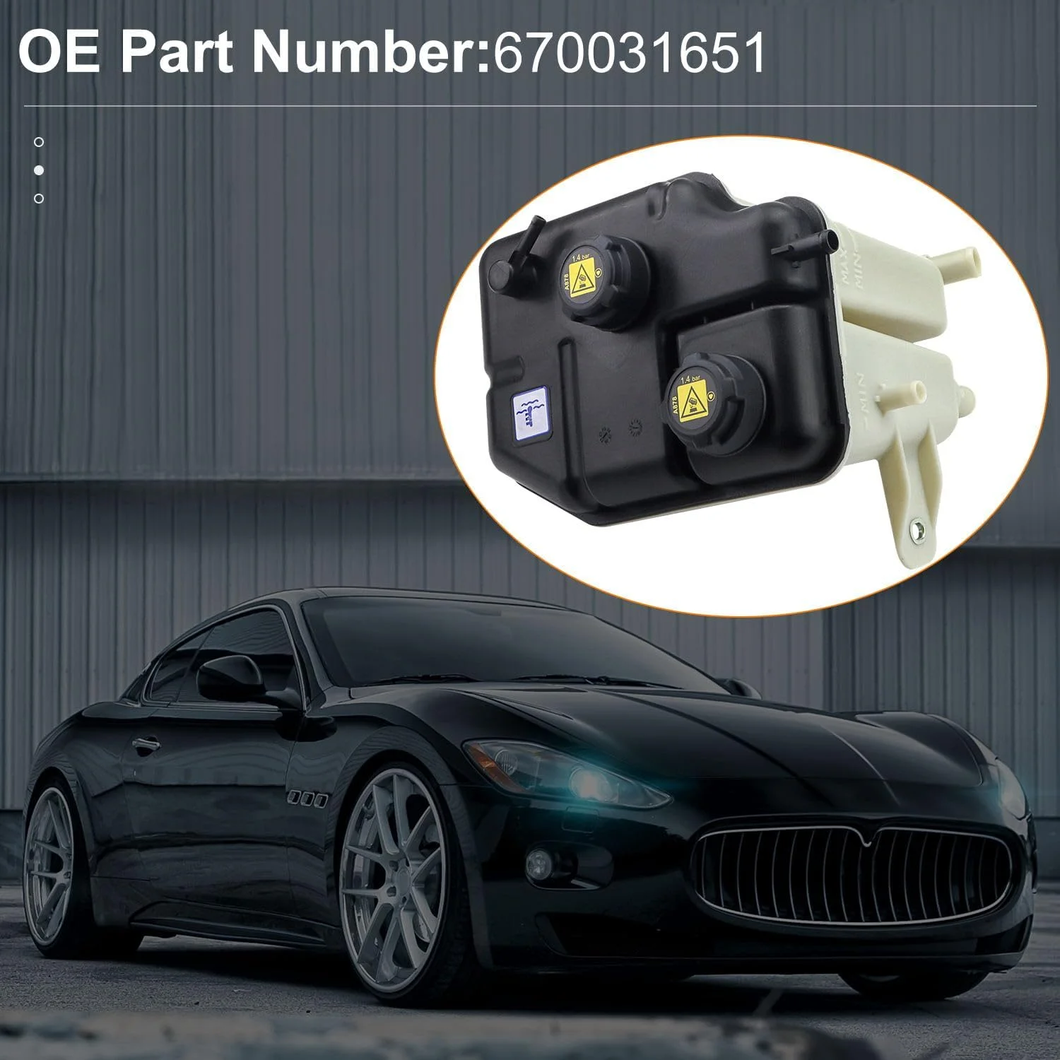 670031651 – مخزن انبساط مایع خنک کننده مناسب برای مازراتی گیبلی کواتروپورته لوانته 2013 - 2018