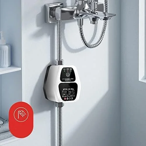 پمپ تقویت کننده و چرخشی آب دوش دیواری Eujgoov، 100-240 ولت، تنظیم خودکار، جریان 20 لیتر در دقیقه، ارتفاع 20 متر، پلاستیکی، چند رنگ