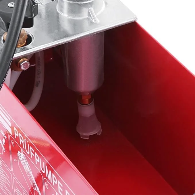 پمپ تست فشار دستی هیدرولیک AQSON، ۵۰ بار، مخزن ۱۲ لیتری، اتصال جریان (1/2 اینچ، ۴۵ میلی لیتر)