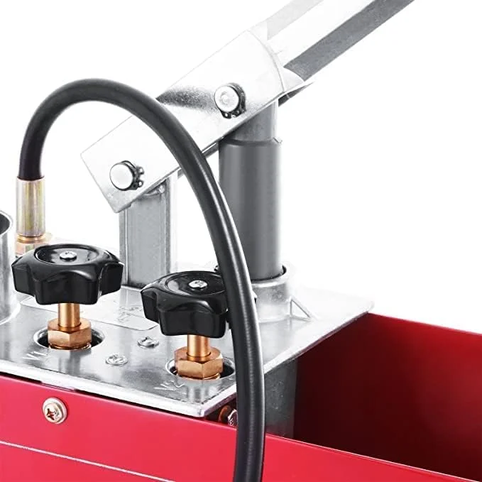 پمپ تست فشار دستی هیدرولیک AQSON، ۵۰ بار، مخزن ۱۲ لیتری، اتصال جریان (1/2 اینچ، ۴۵ میلی لیتر)