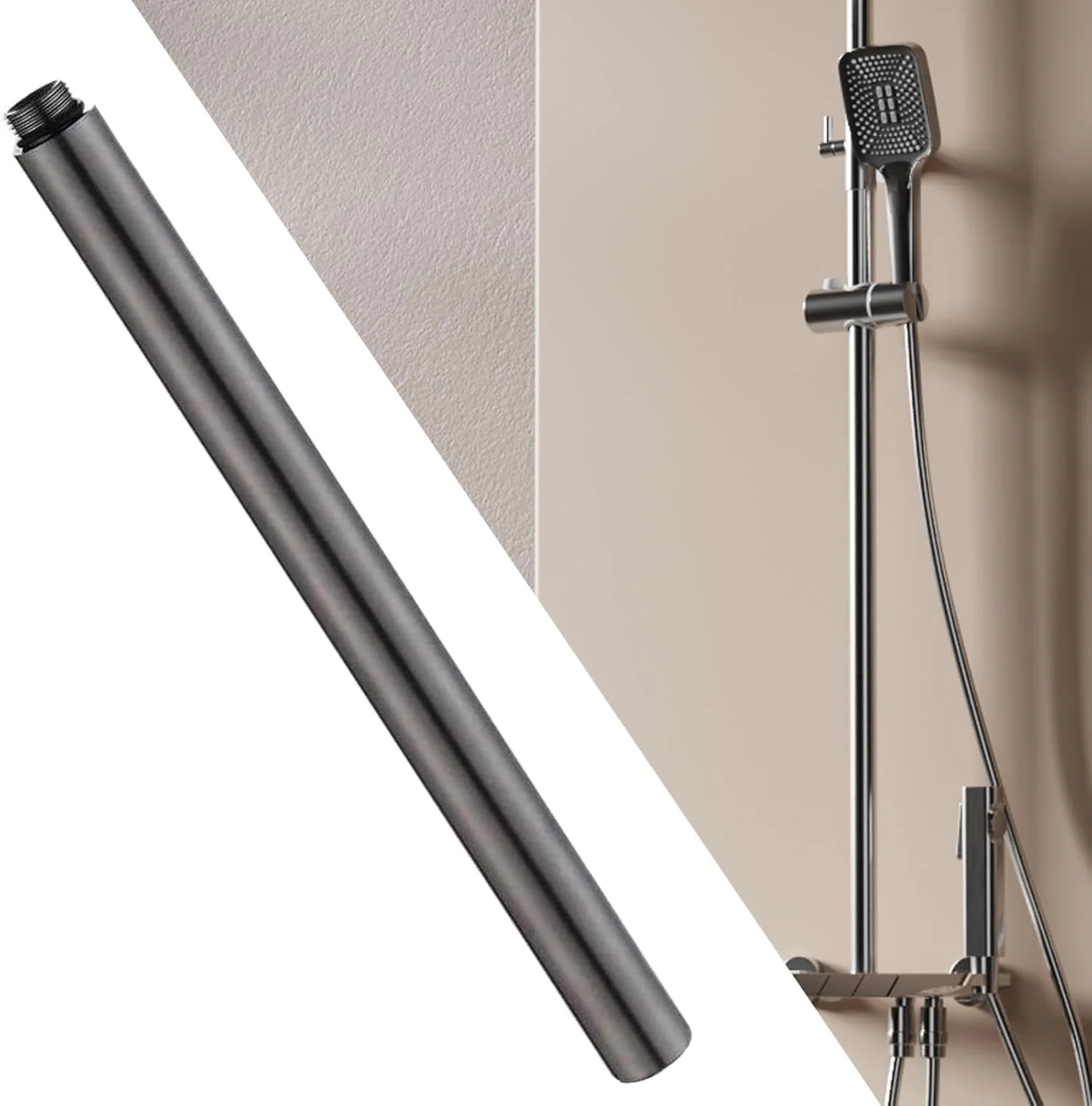 افزایش دهنده طول علم دوش، 30 سانتیمتر، ضد نشت، استیل ضد زنگ، سخت افزار افزایش ارتفاع لوله دوش برای بهبود تجربه دوش حمام